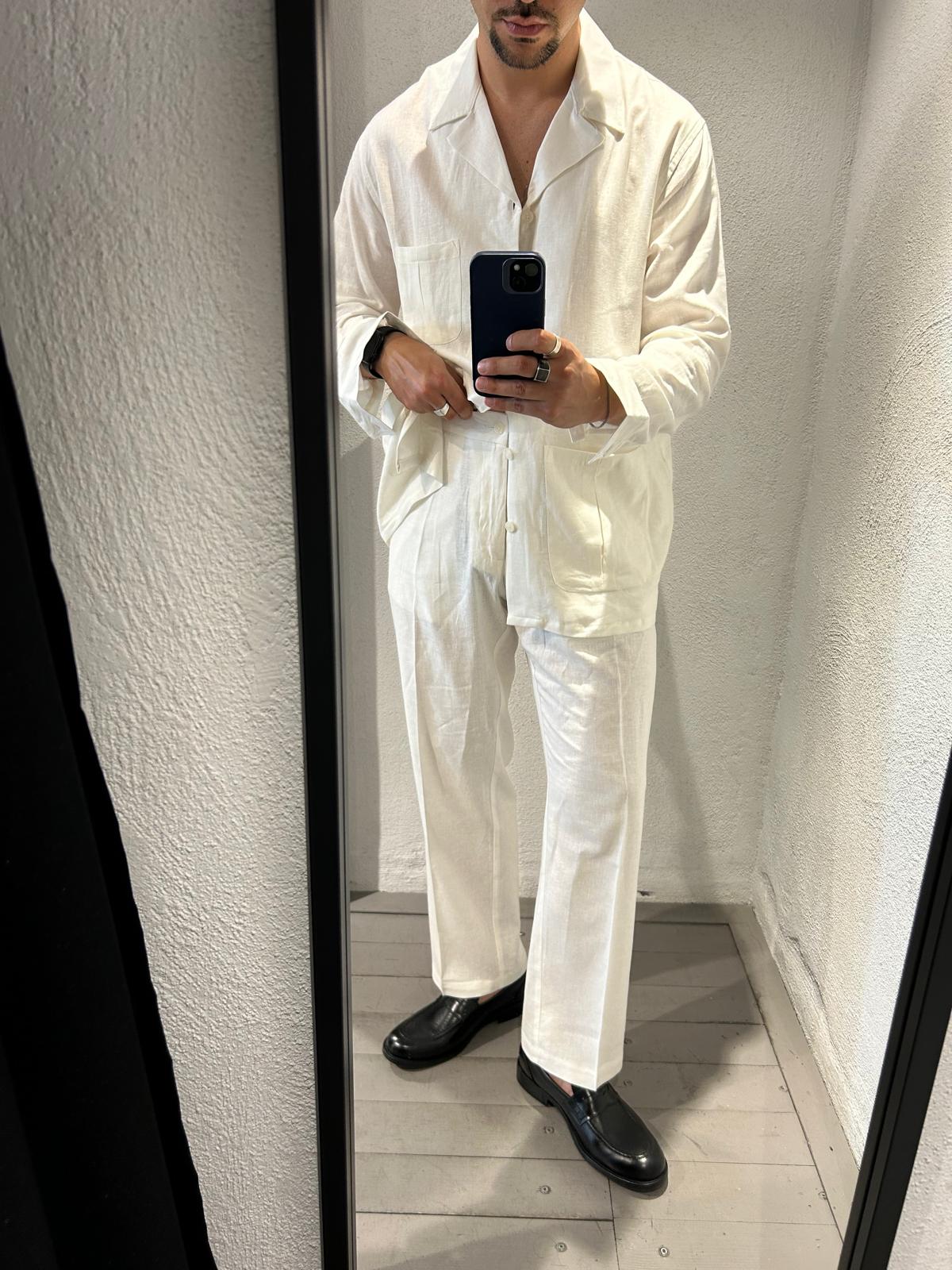 PANTALONE HALF MISTO LINO - 1354