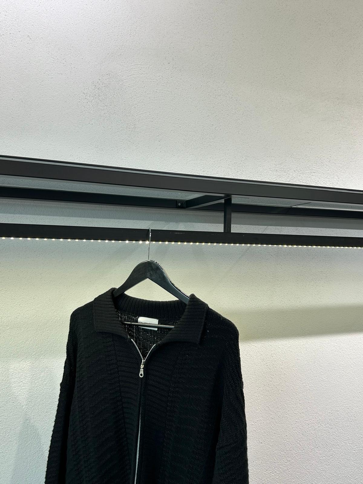 CARDIGAN POLO FULL ZIP CON TRAMA - 1554