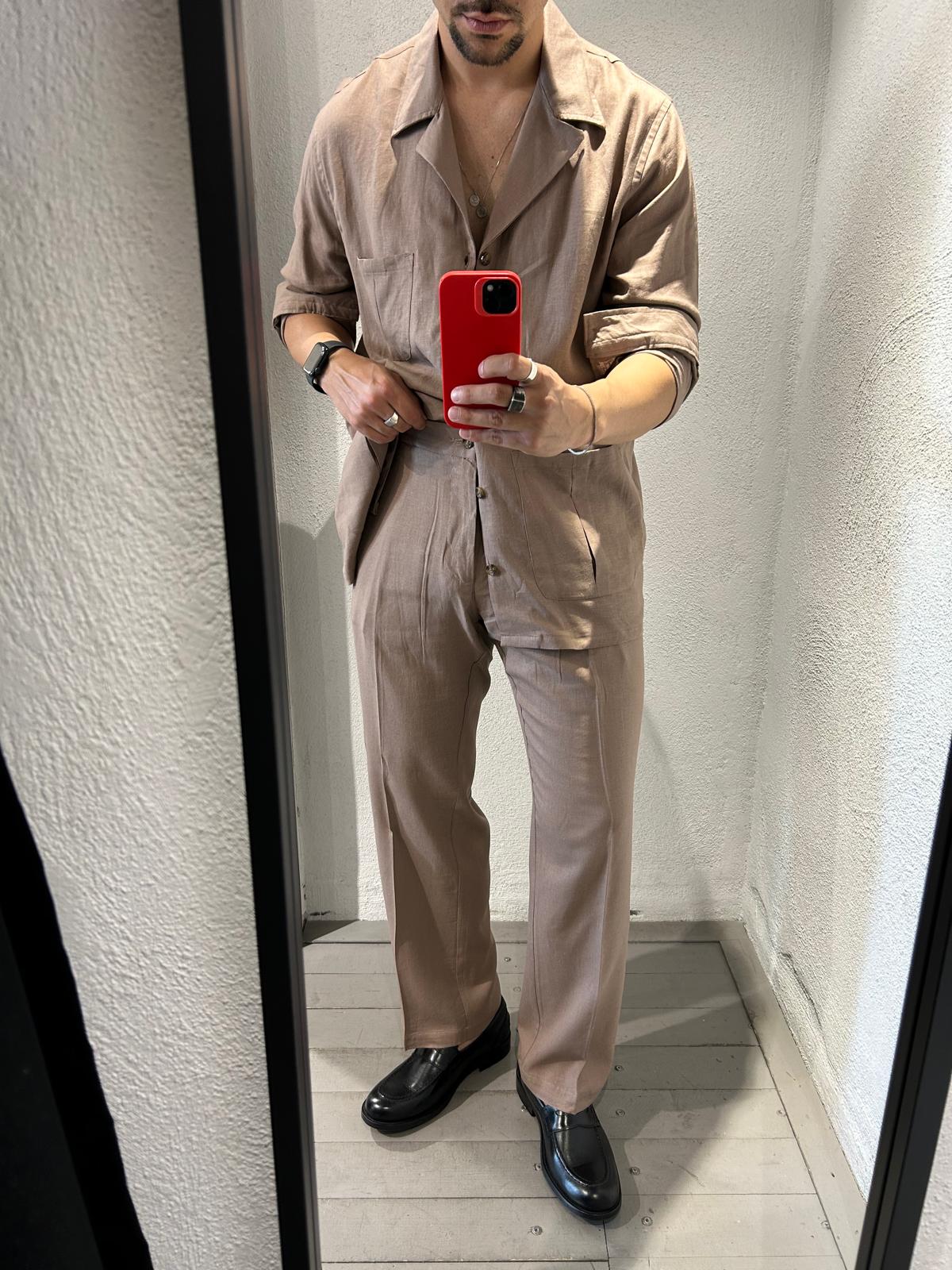 PANTALONE HALF MISTO LINO - 1354