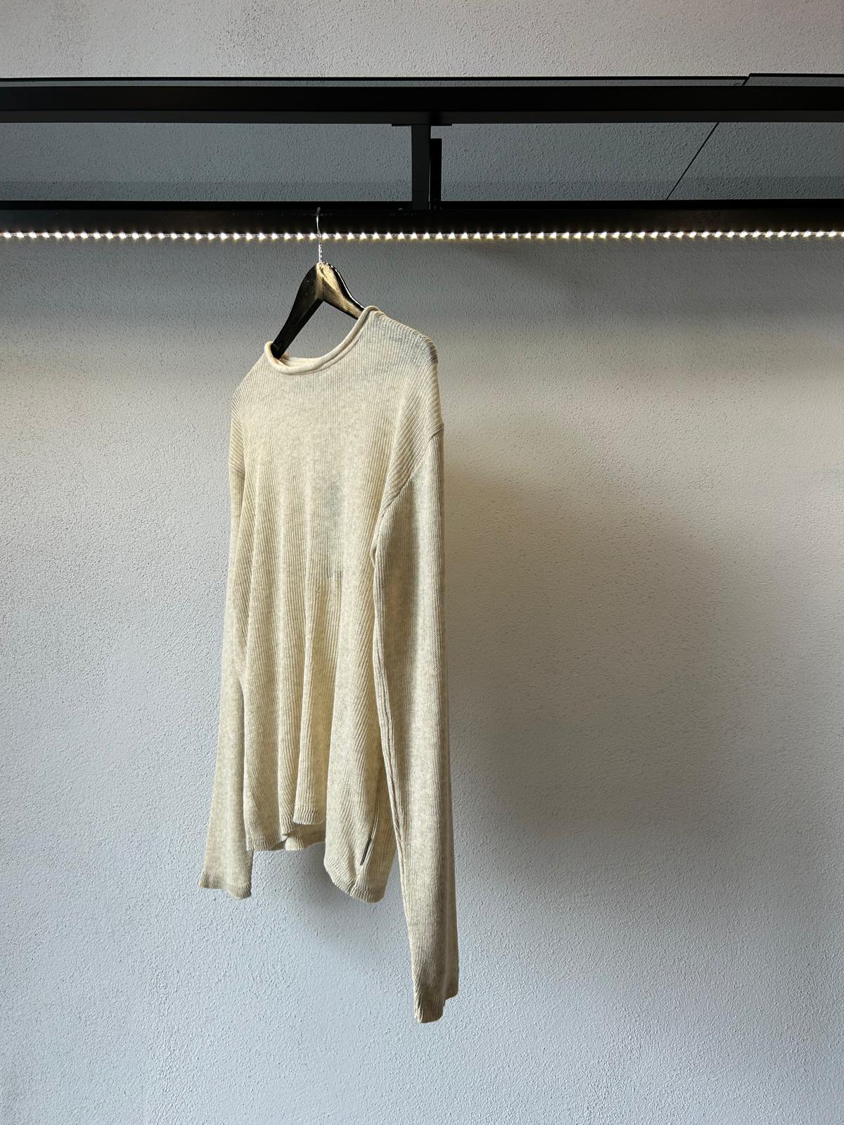 MAGLIA A COSTINE MANICA LUNGA IN MISTO COTONE - 1345