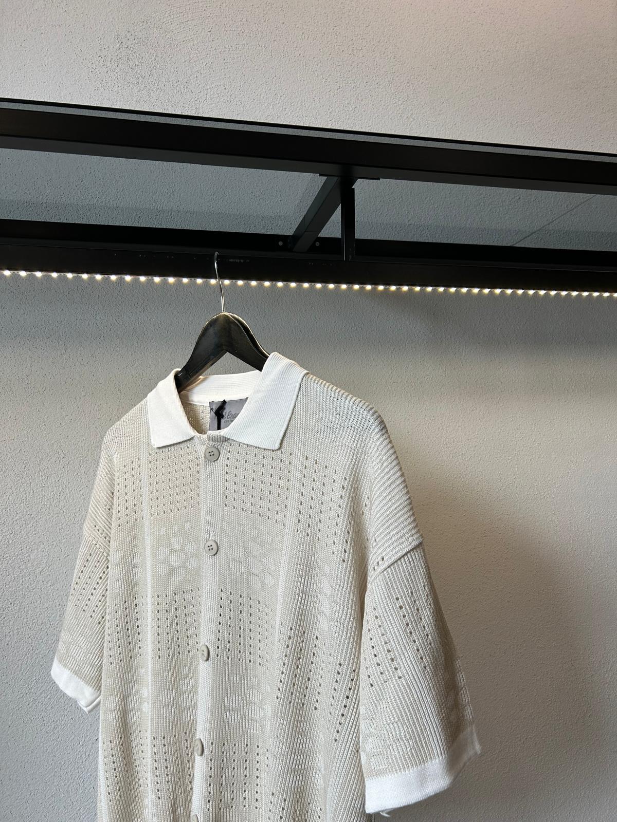 CARDIGAN COLLO POLO CON TRAMA - 1339