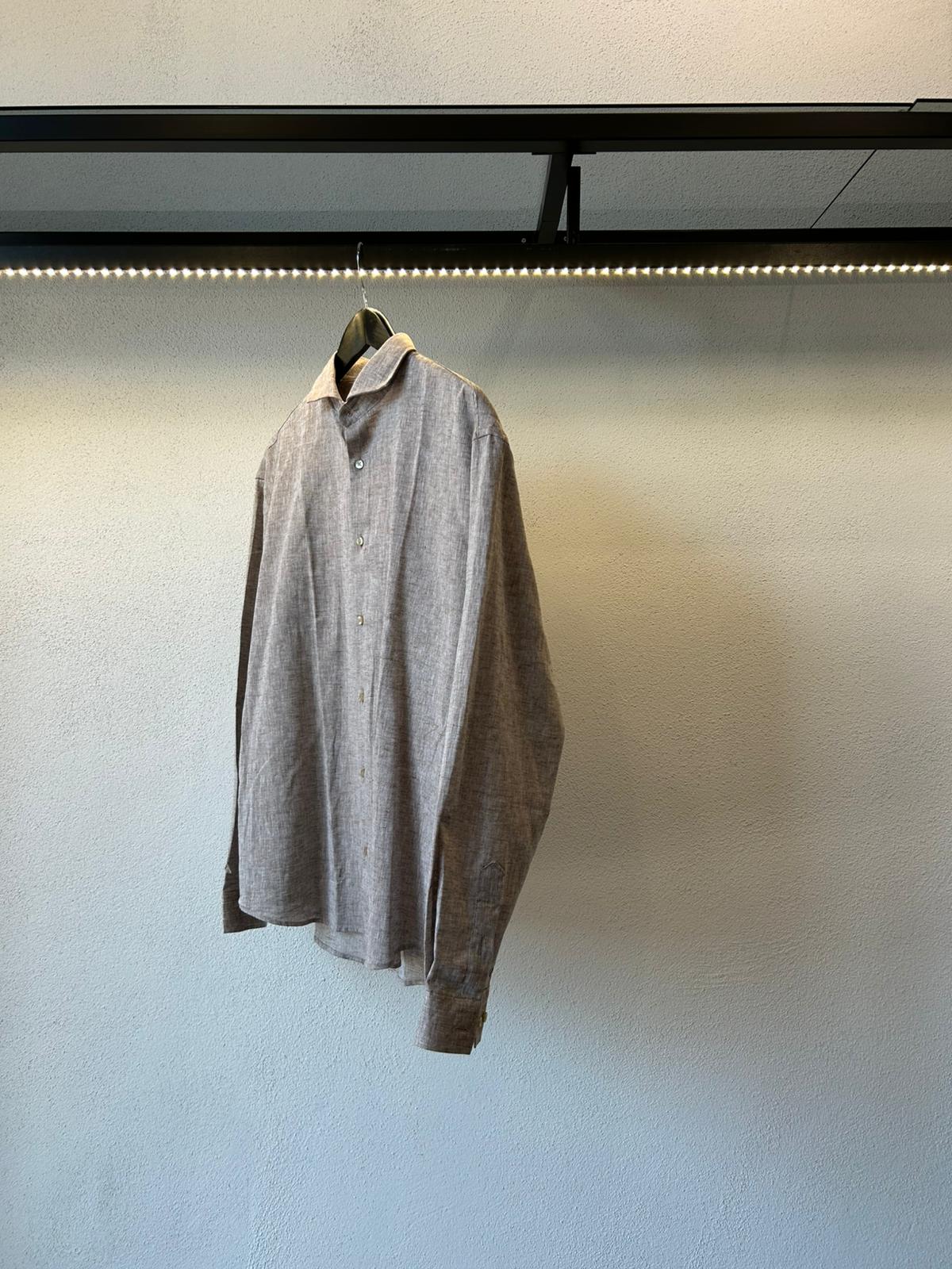 CAMICIA IN LINO OVERSIZE TINTA UNITA - 1393