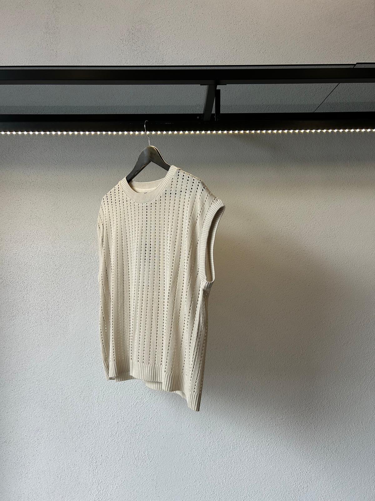GILET IN FILO TRAFORATO CROP FIT - 1340