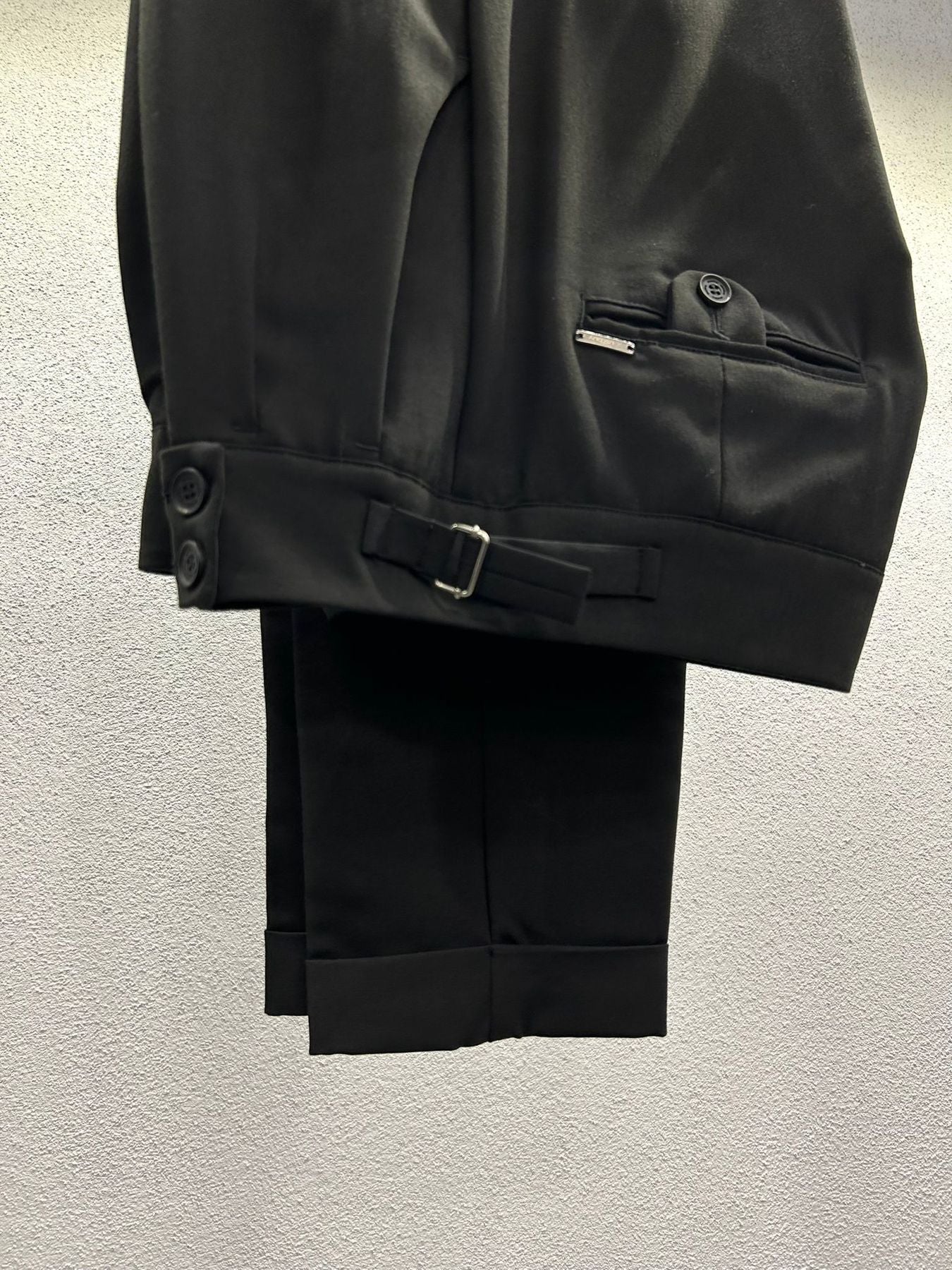 PANTALONE VITA ALTA CON FIBBIE - 1051