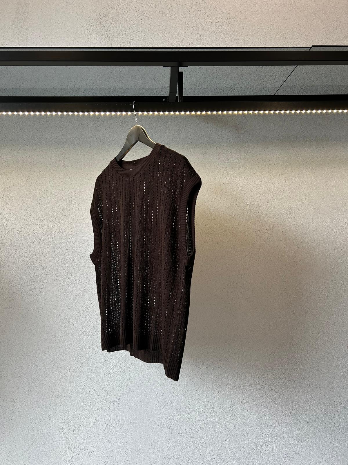 GILET IN FILO TRAFORATO CROP FIT - 1340