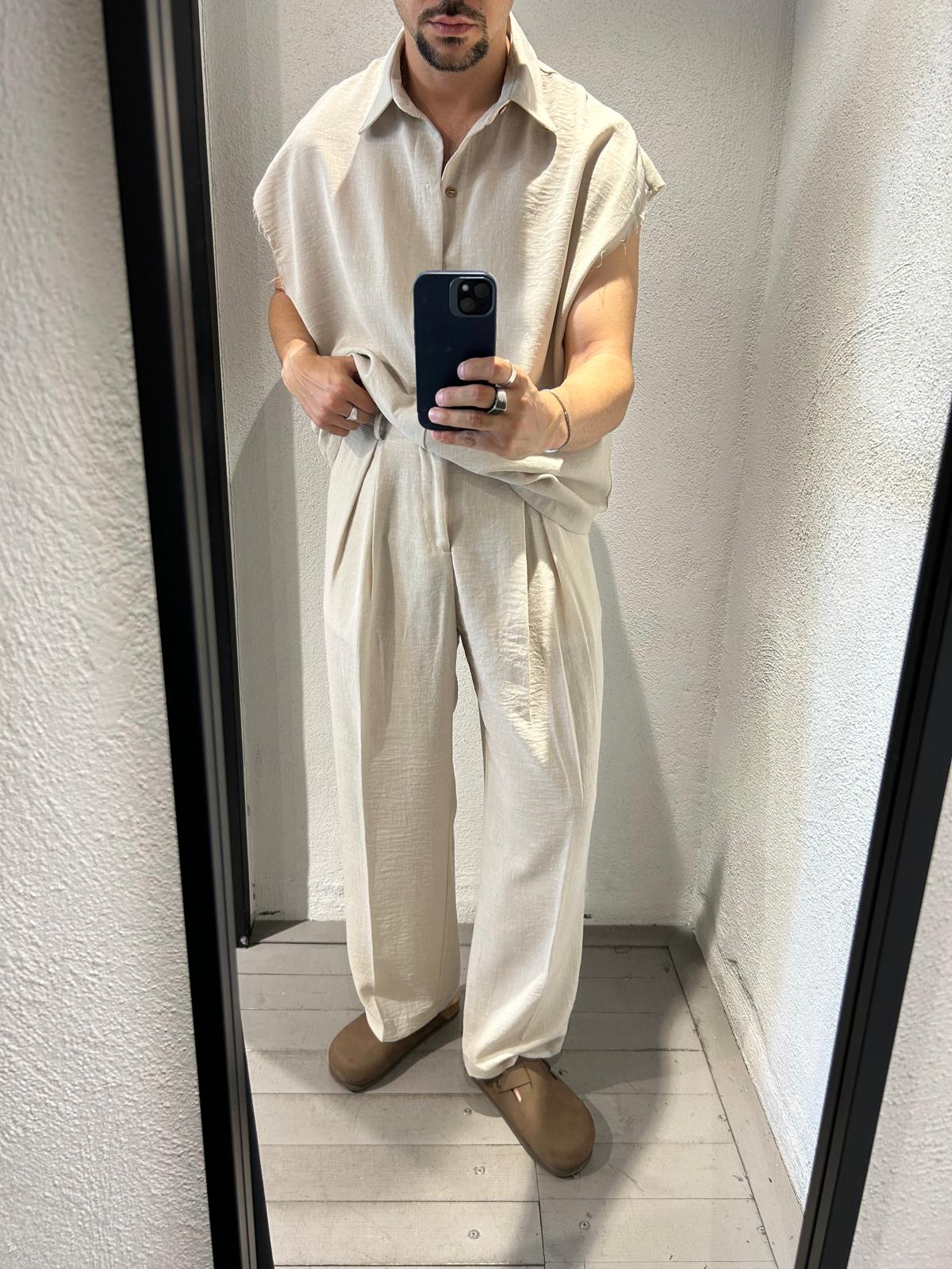 PANTALONE LYCO IN MISTO LINO - 1413