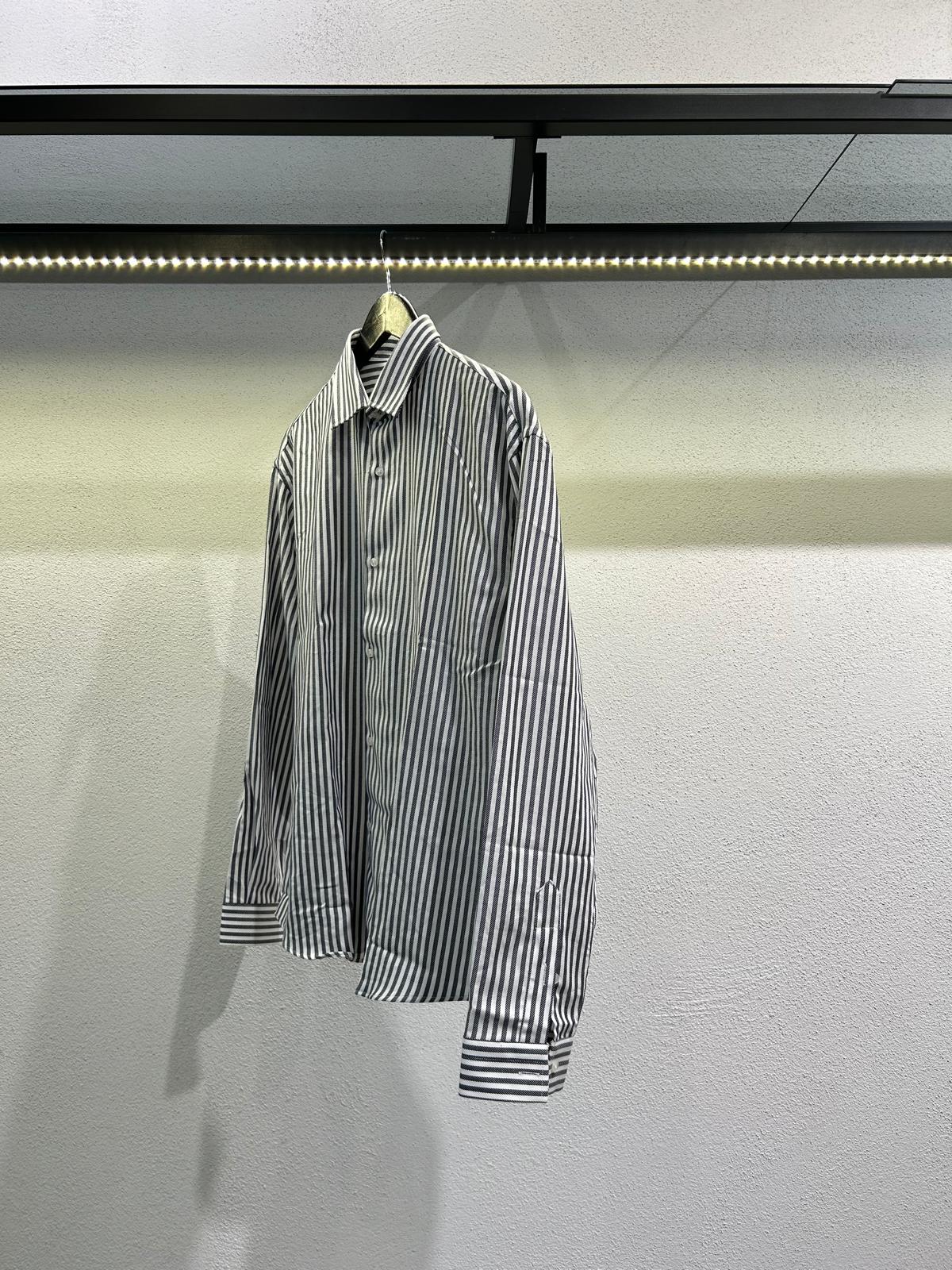 CAMICIA RIGATA OVERSIZE IN COTONE - 1523