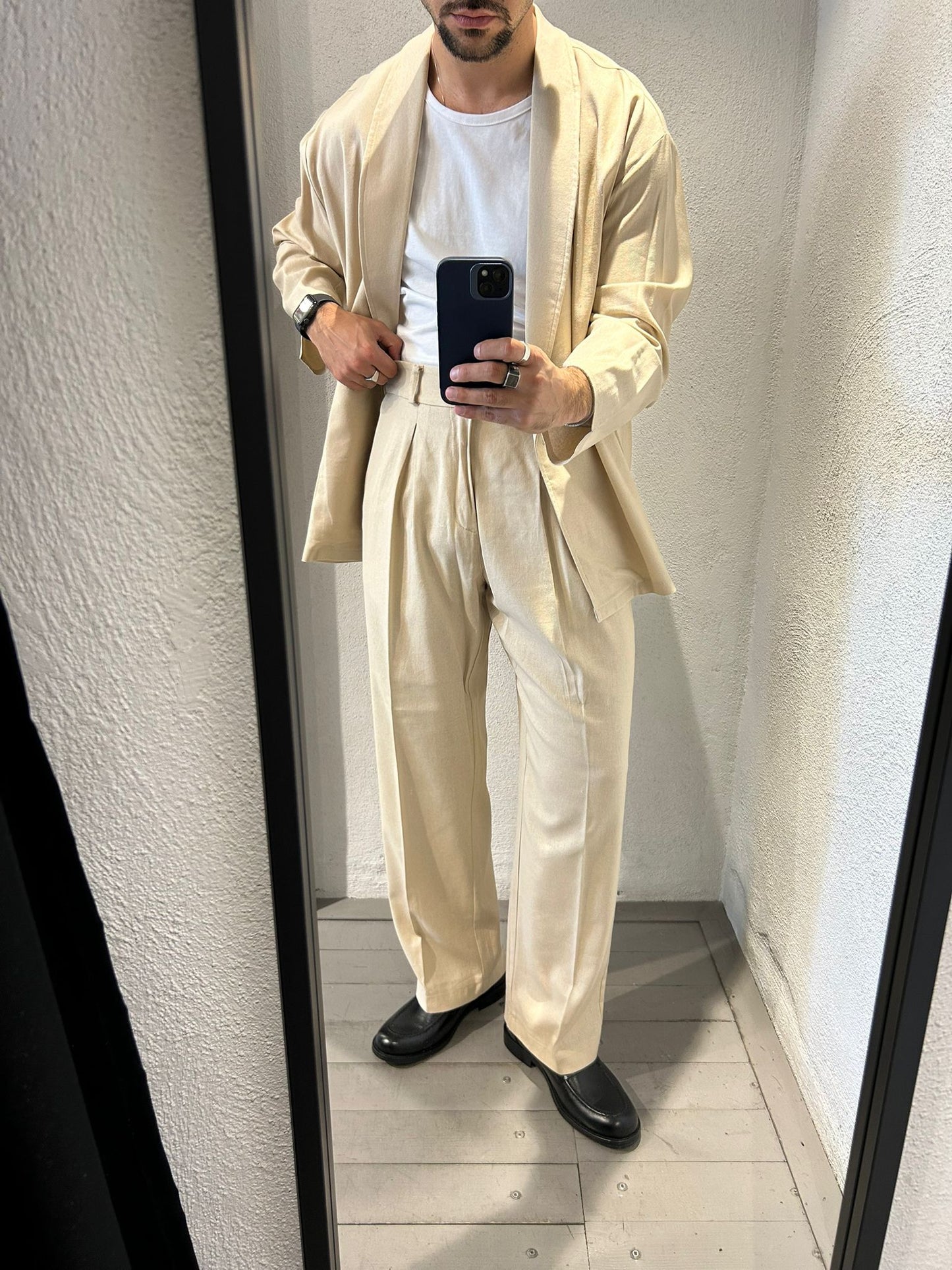 PANTALONE KIMONO IN MISTO LINO - 1384