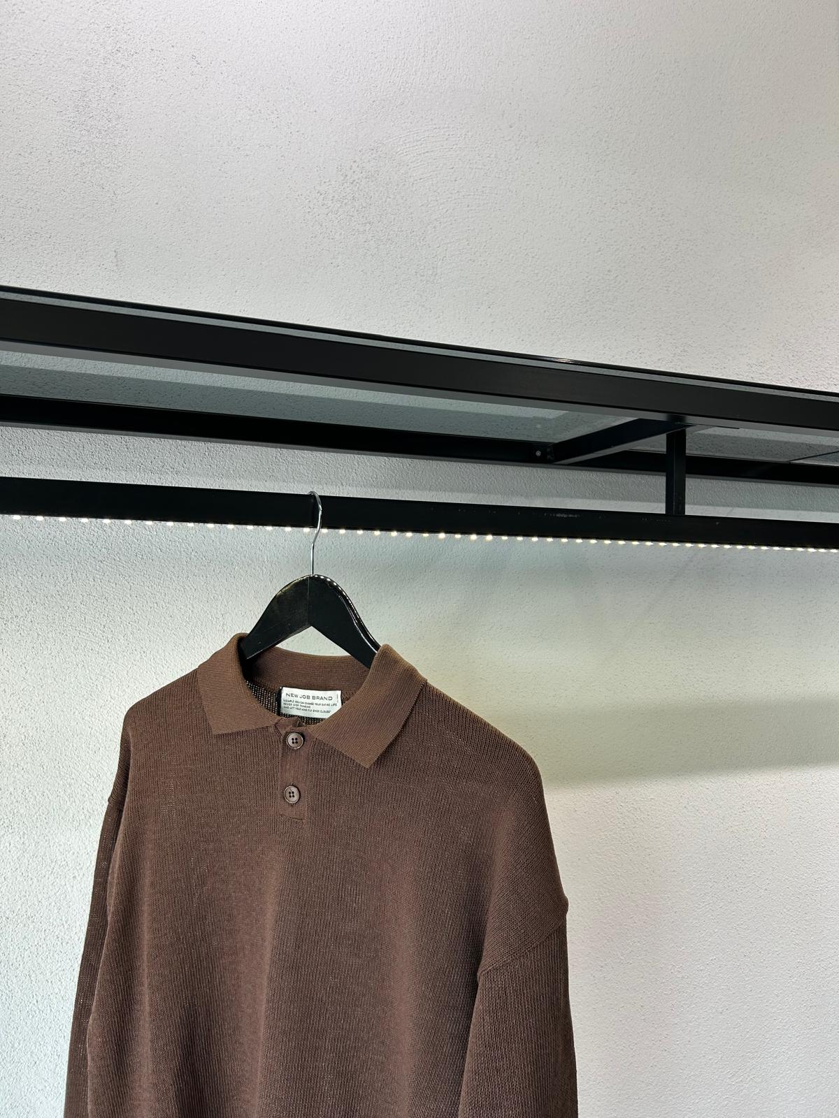 POLO M/L CROP IN FILO CON SPACCHI - 1600