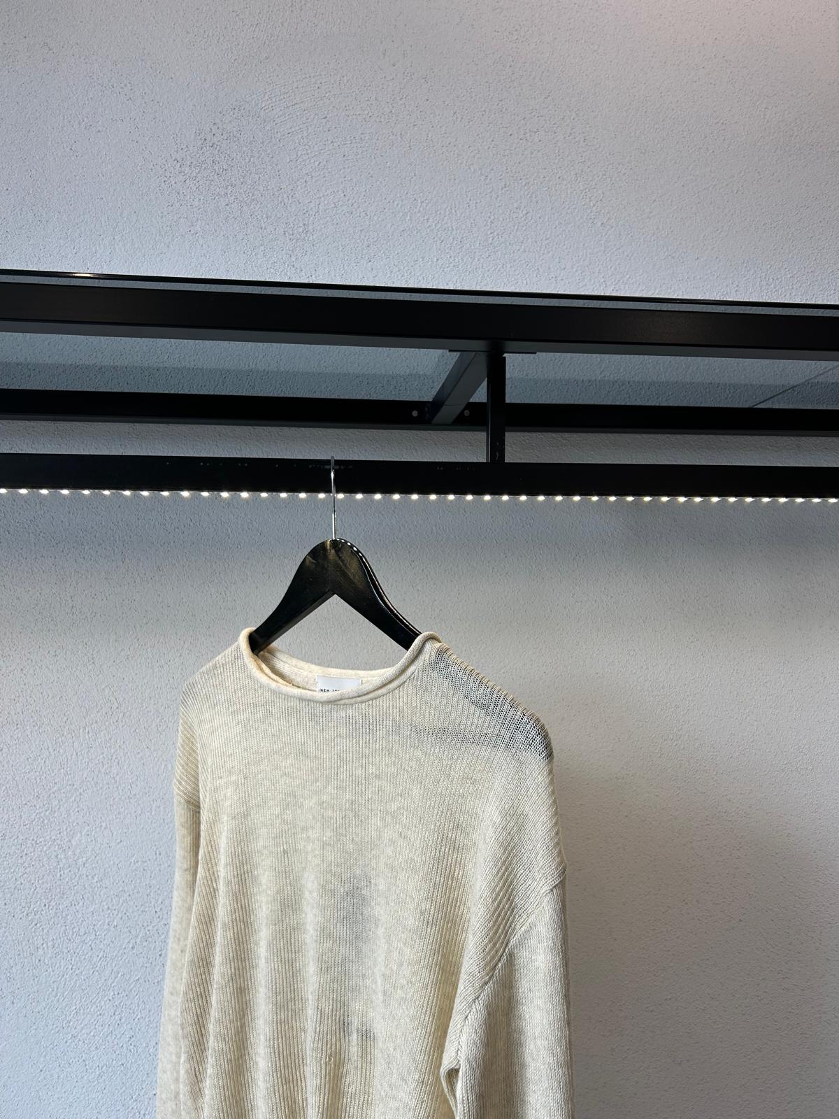 MAGLIA A COSTINE MANICA LUNGA IN MISTO COTONE - 1345