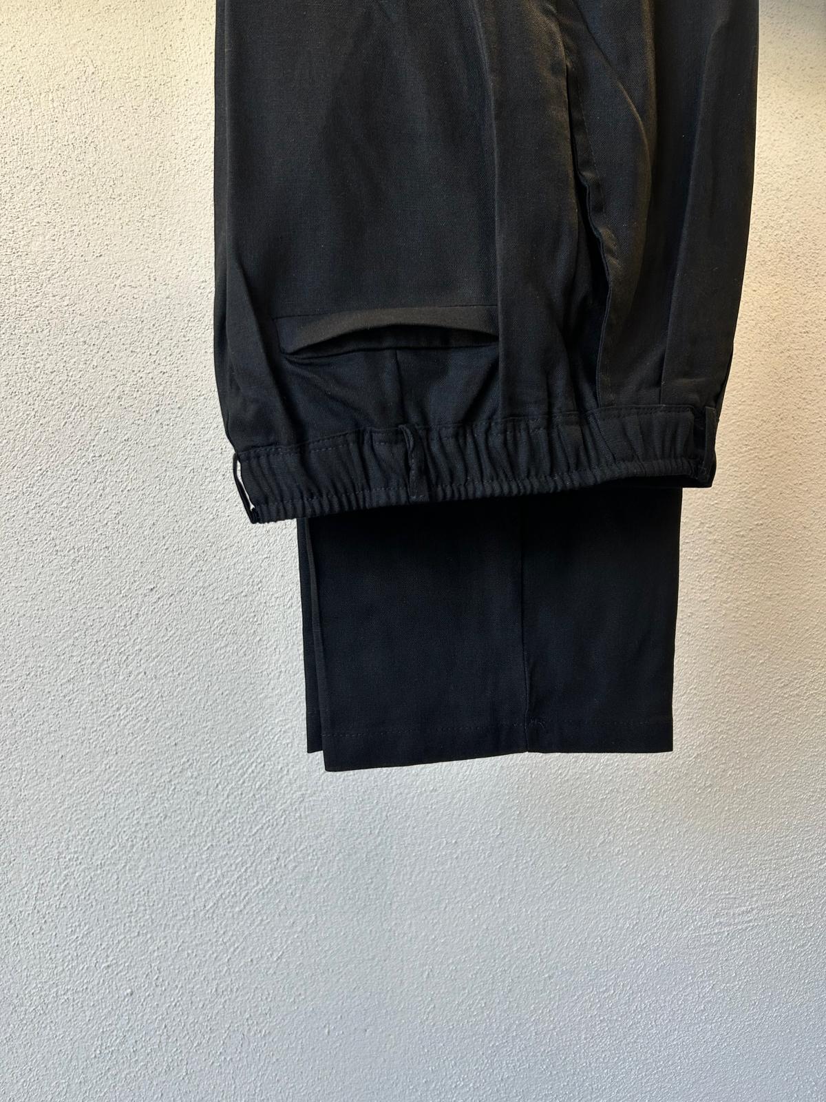 PANTALONE MARINO IN PURO LINO DA COMPLETO - 1427