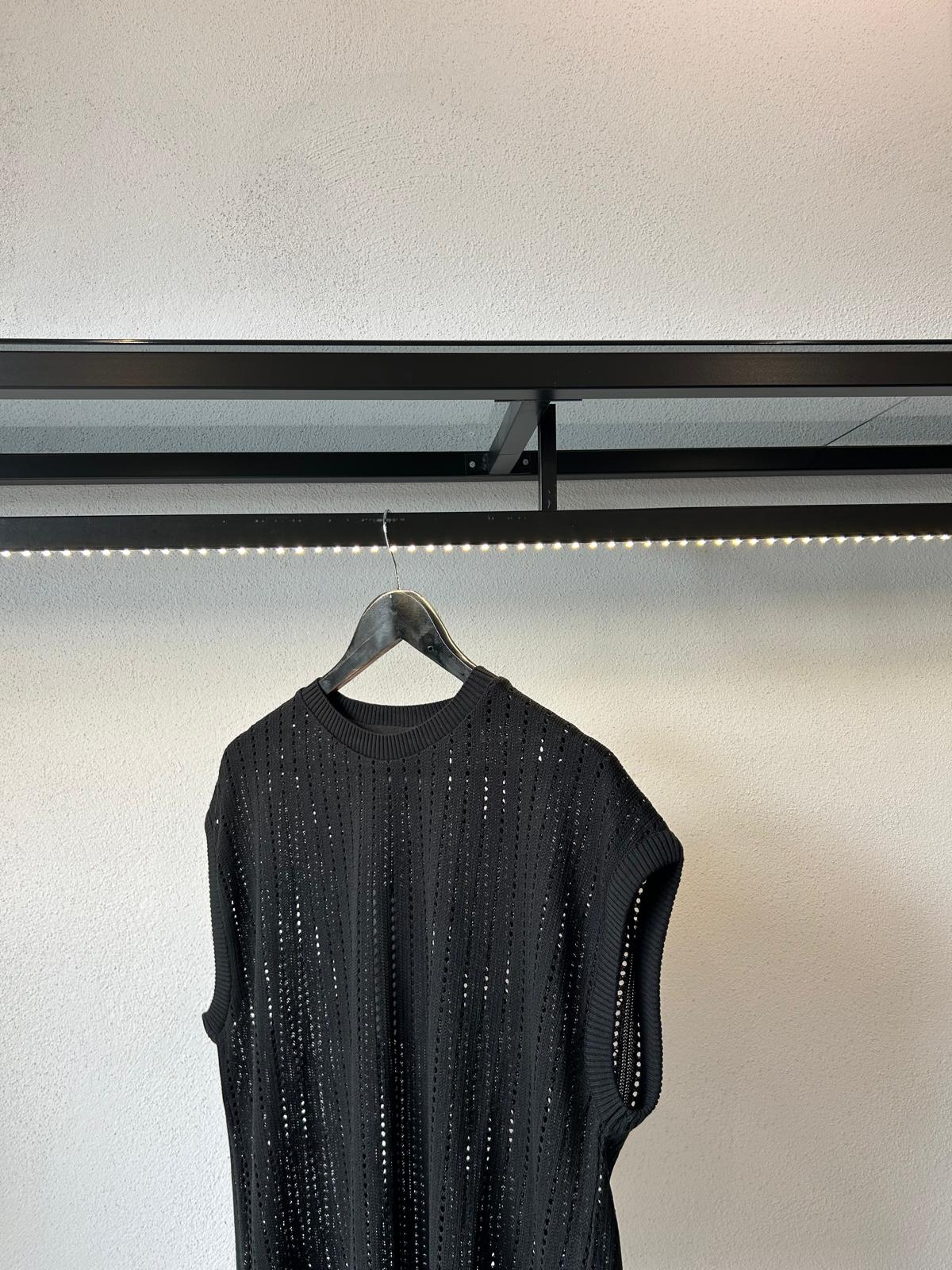 GILET IN FILO TRAFORATO CROP FIT - 1340