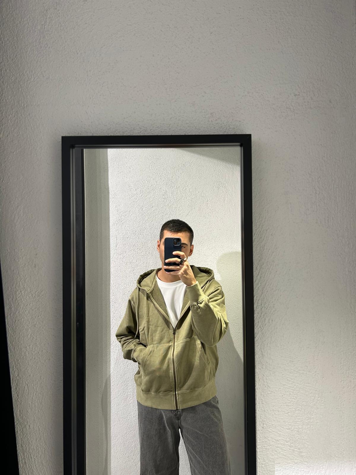 FELPA FADE ZIP E CAPPUCCIO - 1540