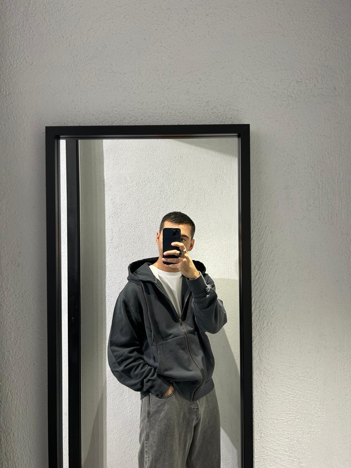 FELPA FADE ZIP E CAPPUCCIO - 1540