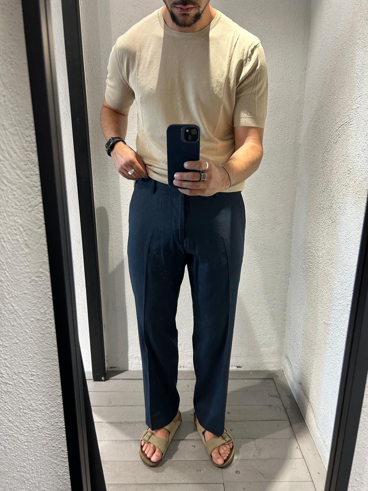 PANTALONE HALF MISTO LINO - 1354