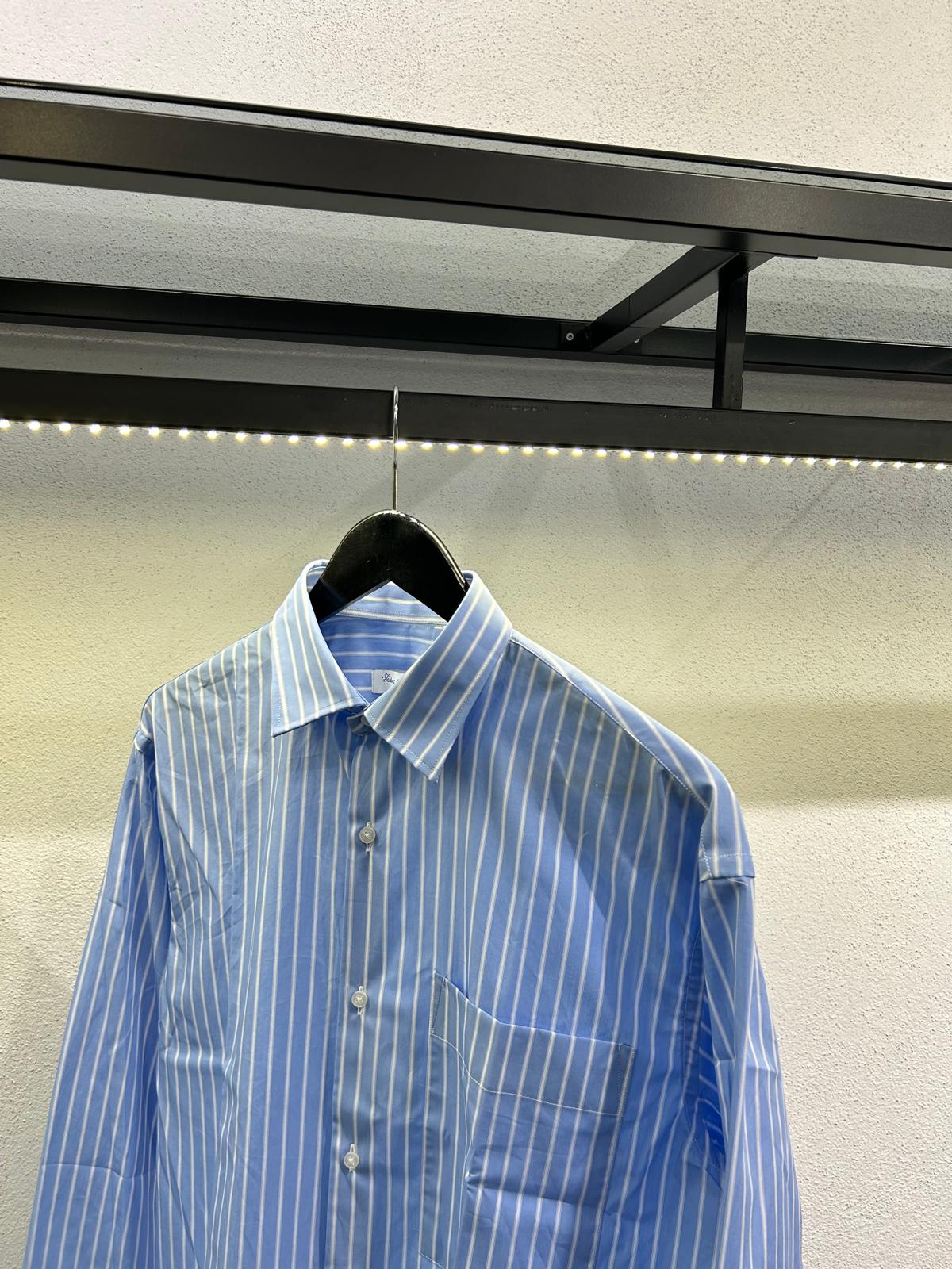 CAMICIA RIGATA OVERSIZE IN COTONE - 1521