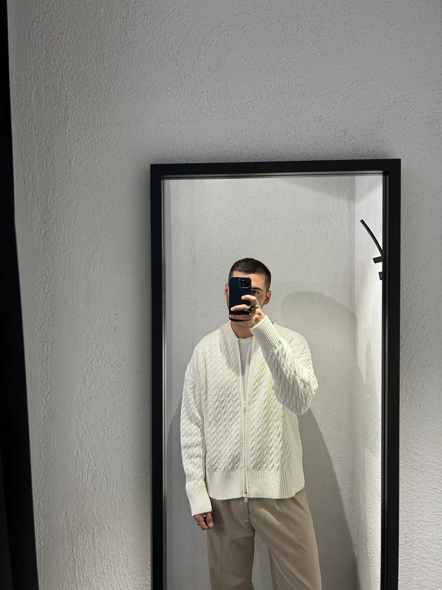 CARDIGAN FULL ZIP CON TRAMA - 1287