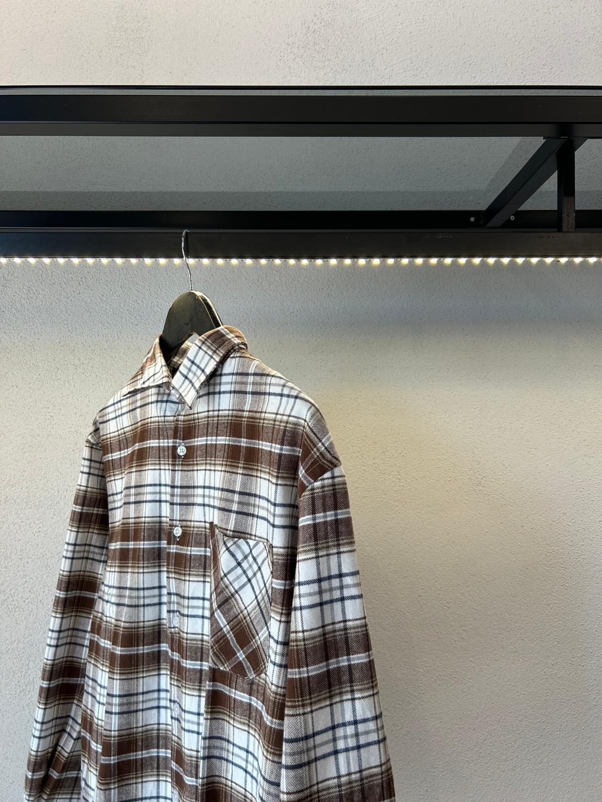 CAMICIA OVERSIZE IN FLANELLA FANTASIA QUADRI - 1236