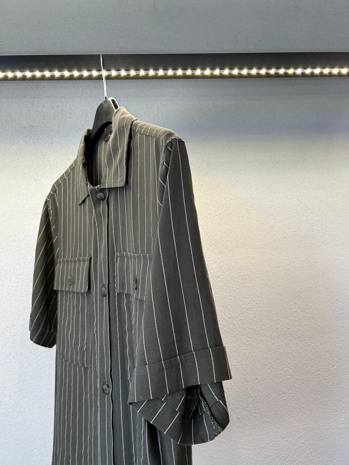 CAMICIA IOS COMODA IN LINO M/M FANTASIA RIGA - 1195