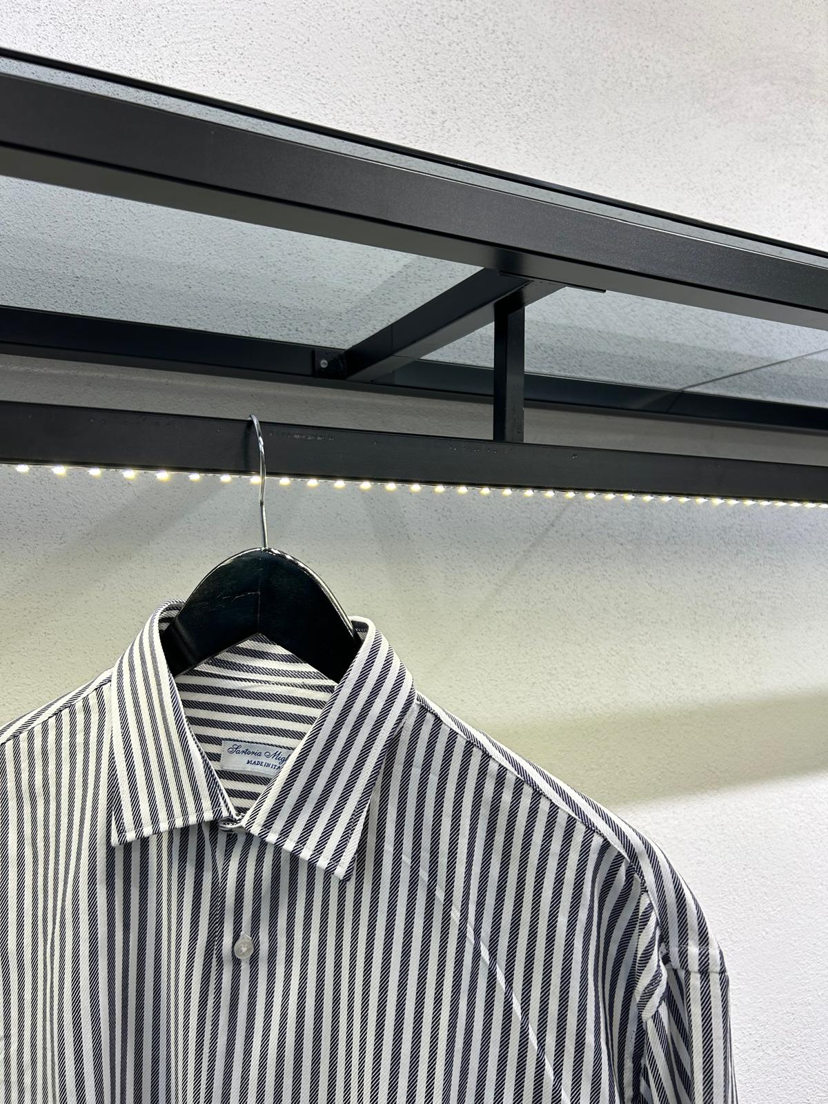 CAMICIA RIGATA OVERSIZE IN COTONE - 1523