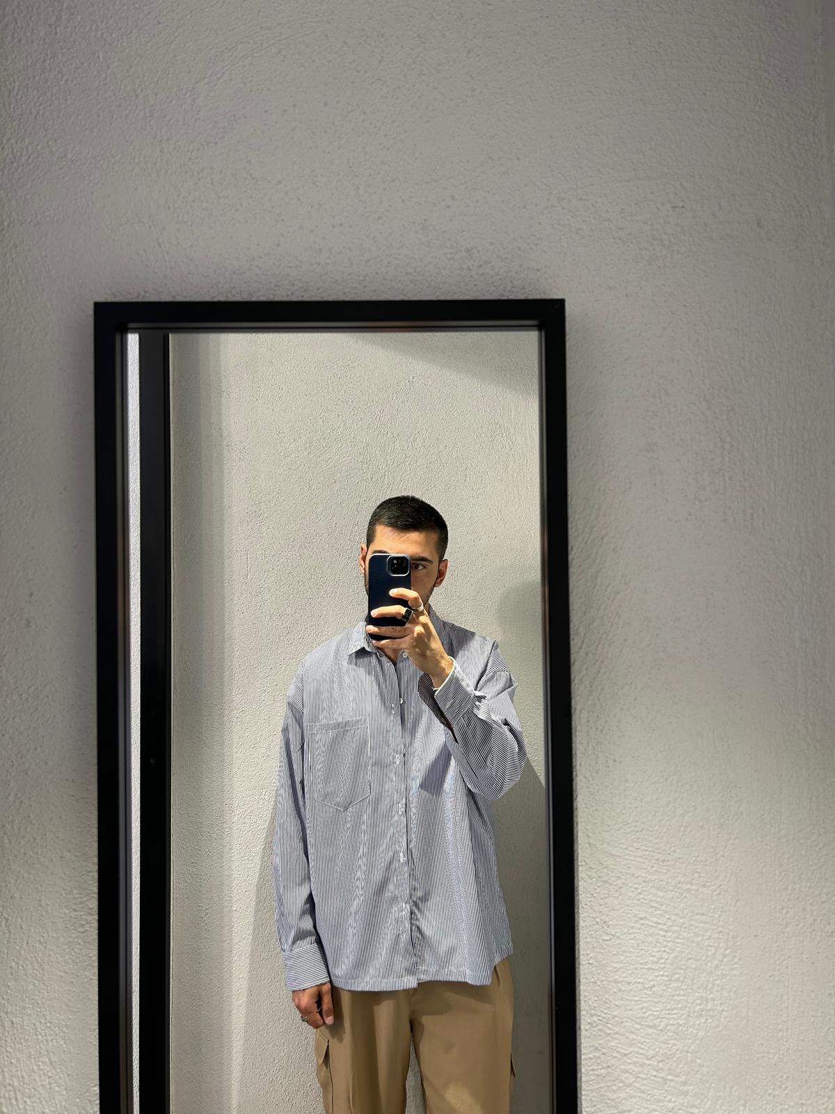 CAMICIA OVERSIZE IN COTONE RIGATA - 1094