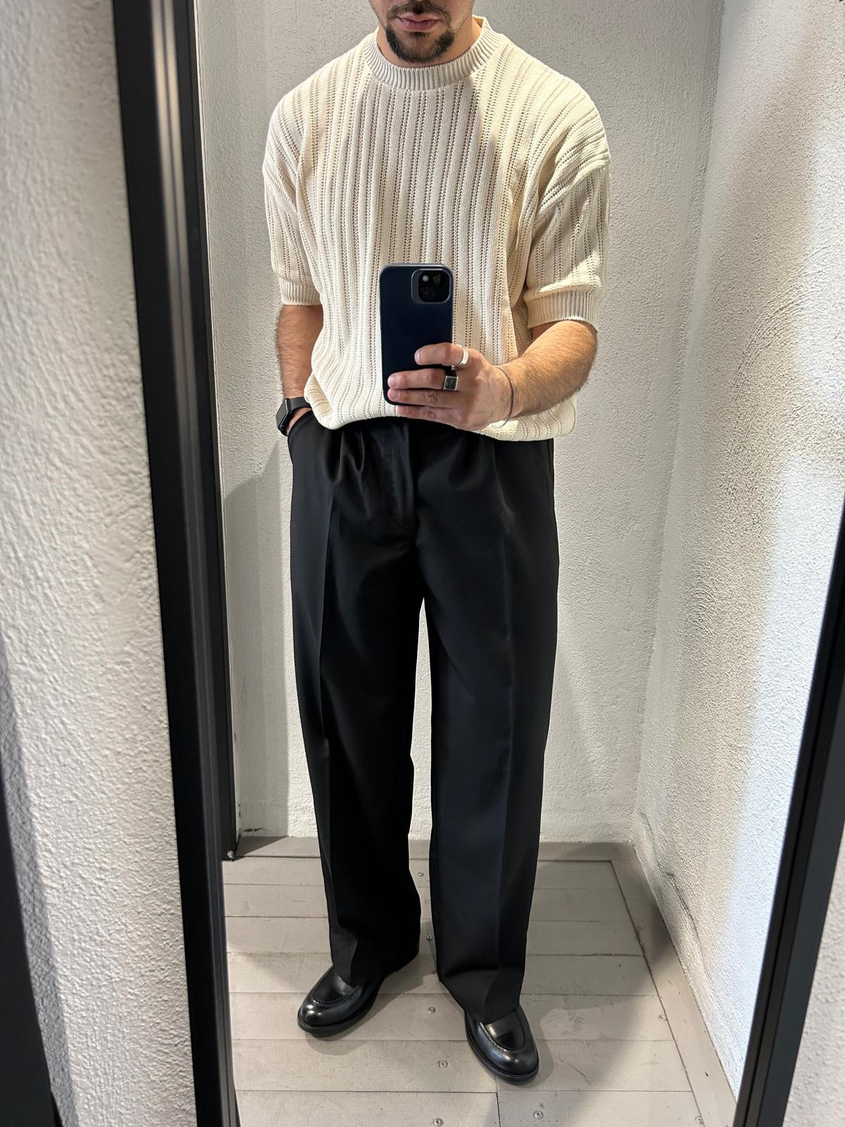 PANTALONE '80 VITA ALTA FONDO AMPIO - 1368