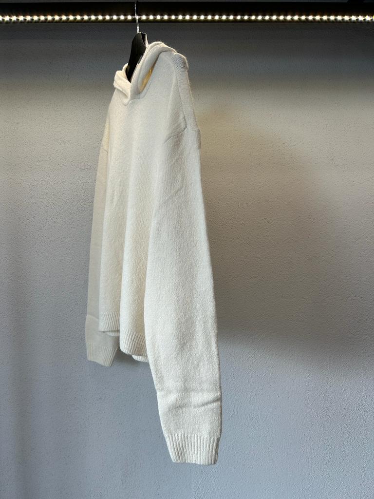 FELPA CROPPED IN MAGLIA CON CAPPUCCIO