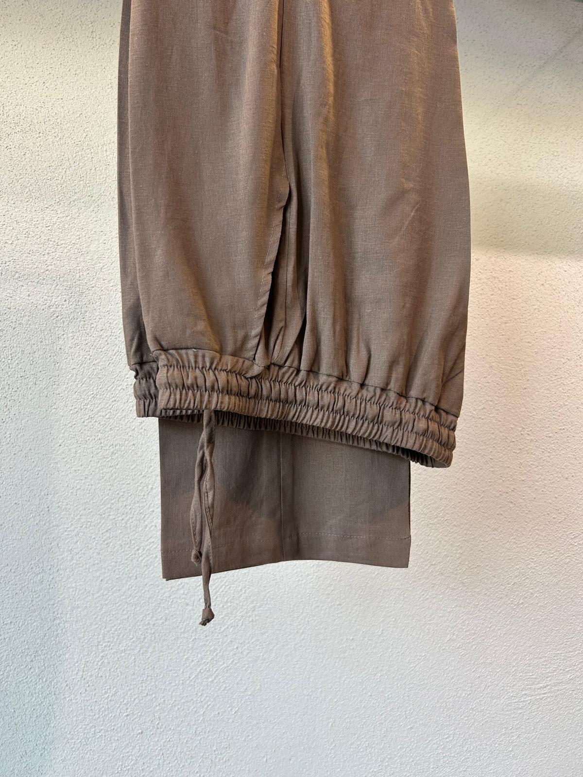 JOGGER FONDO COMODO IN MISTO LINO - 1717
