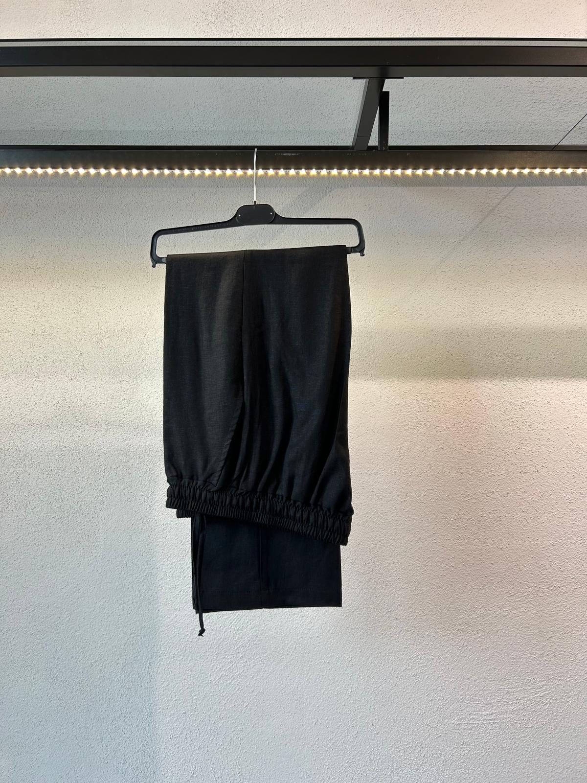 JOGGER FONDO COMODO IN MISTO LINO - 1717