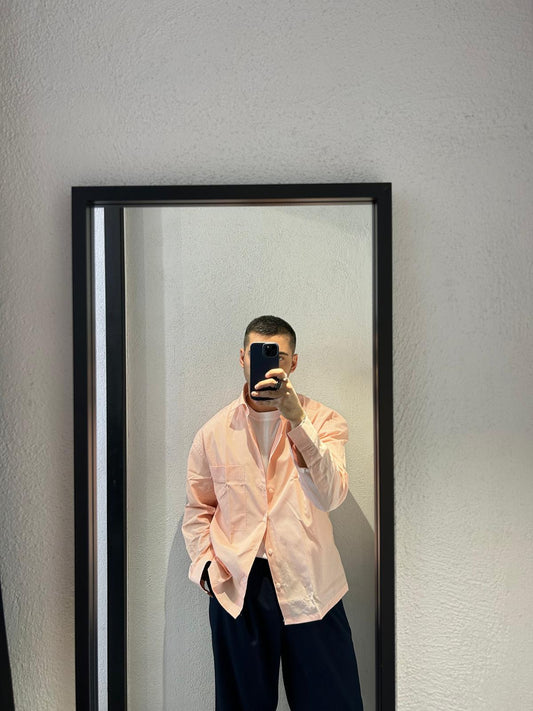 CAMICIA CROPPED OVERSIZE RIGA STRETTA - 1319