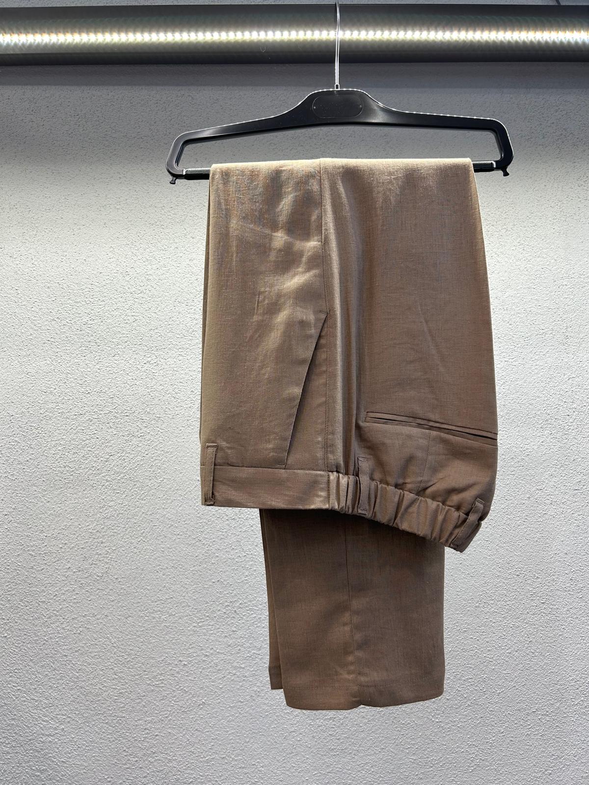 PANTALONE MAPPAMONDO IN MISTO LINO  - 1108