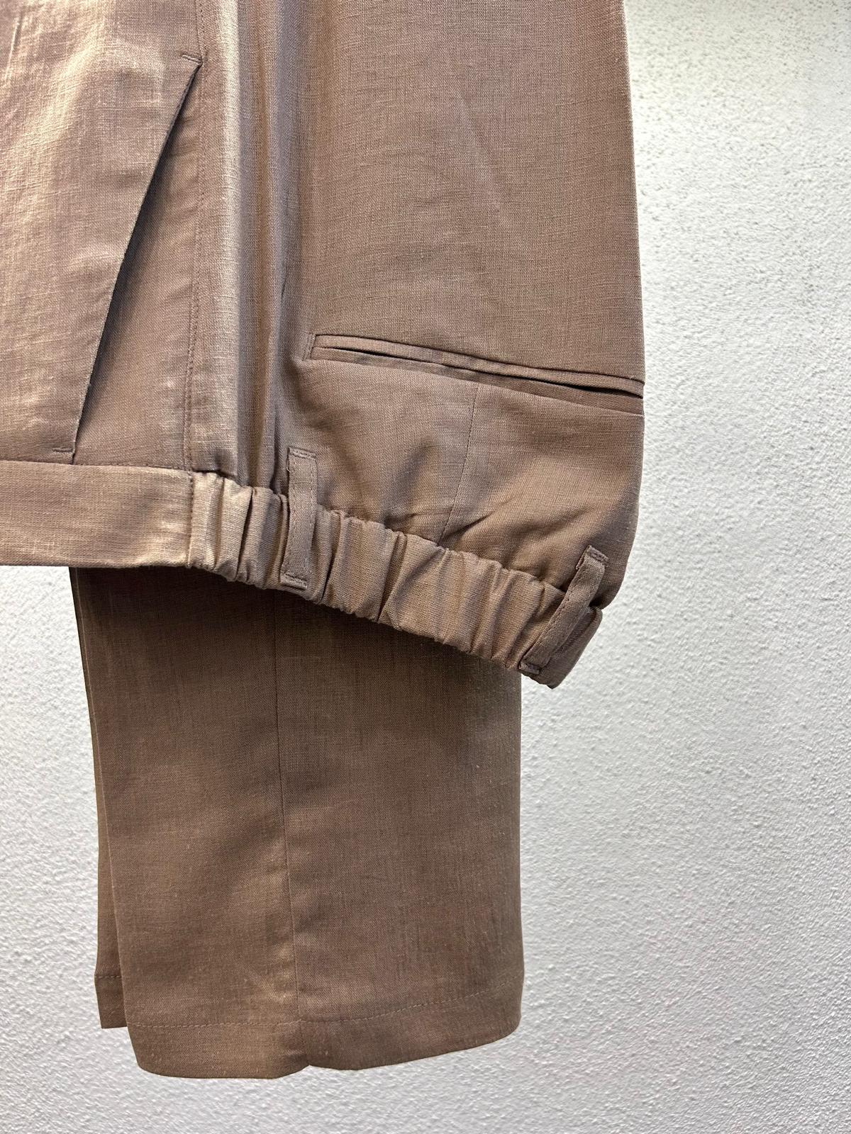 PANTALONE MAPPAMONDO IN MISTO LINO  - 1108