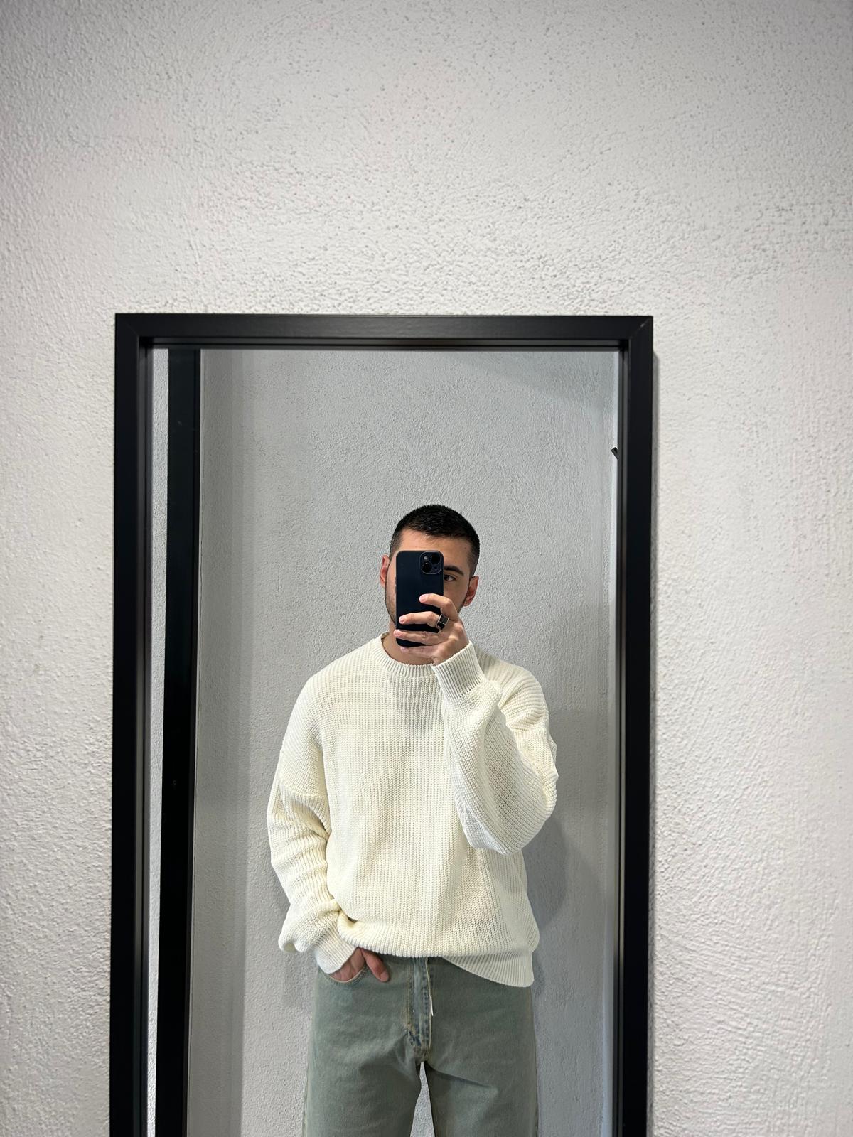 MAGLIA OVERSIZE IN FILO A COSTA INGLESE - 1609