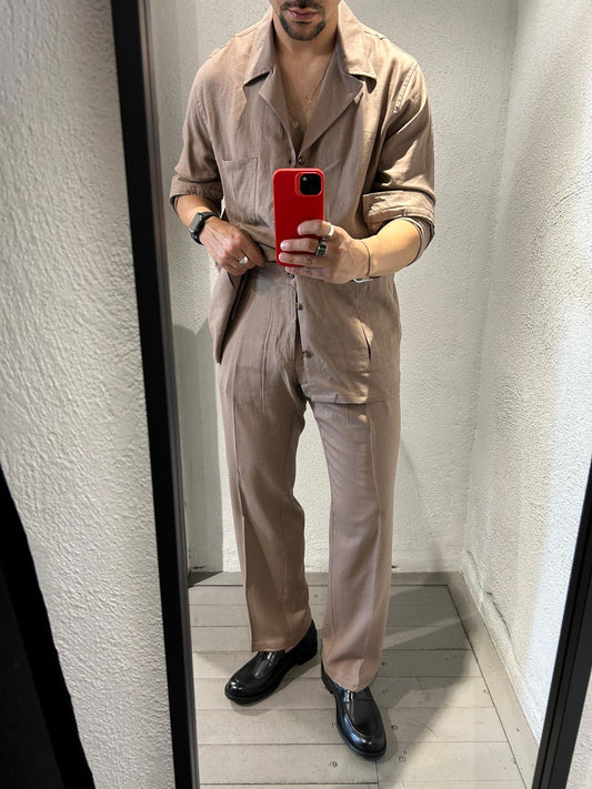 PANTALONE HALF MISTO LINO - 1354