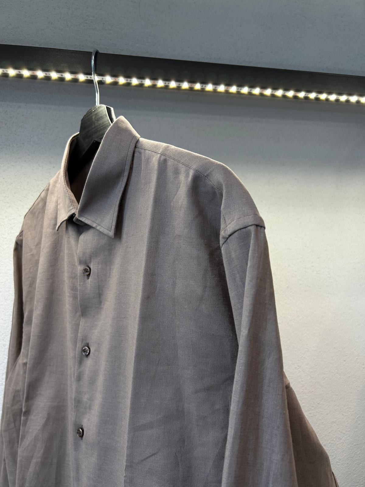 CAMICIA OVERSIZE IN LINO TINTA UNITA - 1151