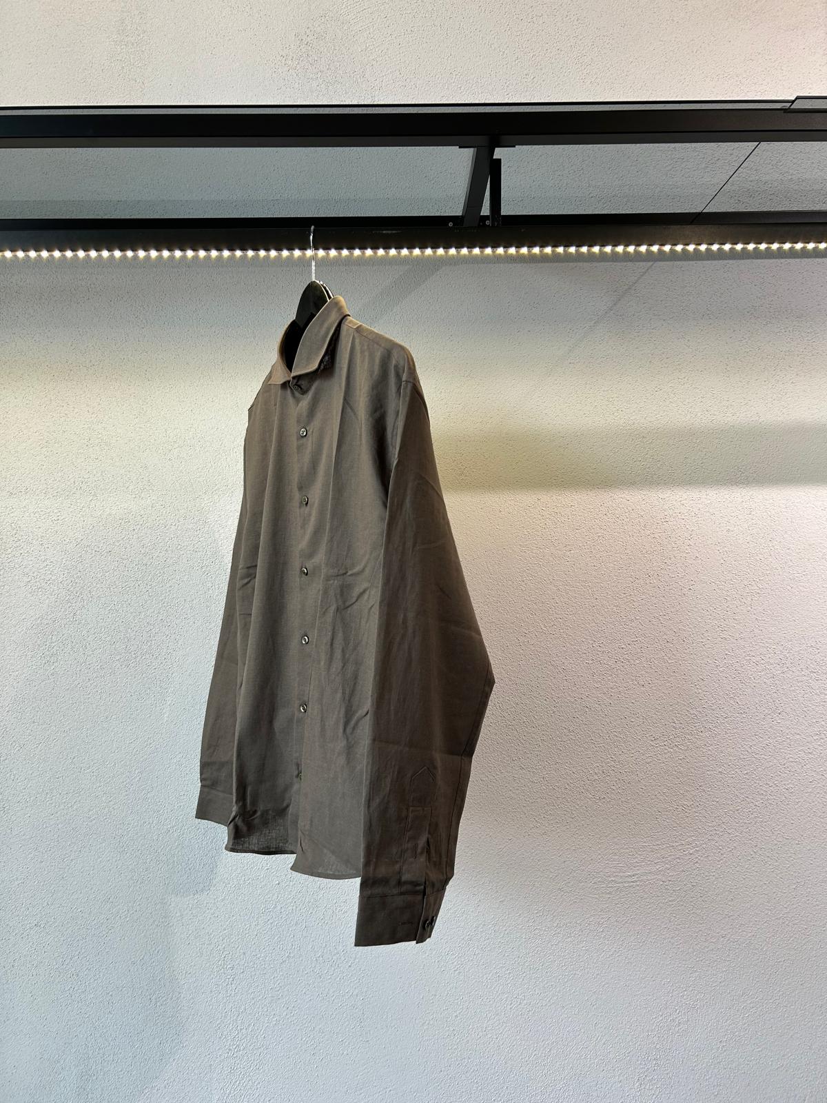 CAMICIA OVERSIZE IN LINO TINTA UNITA - 1720