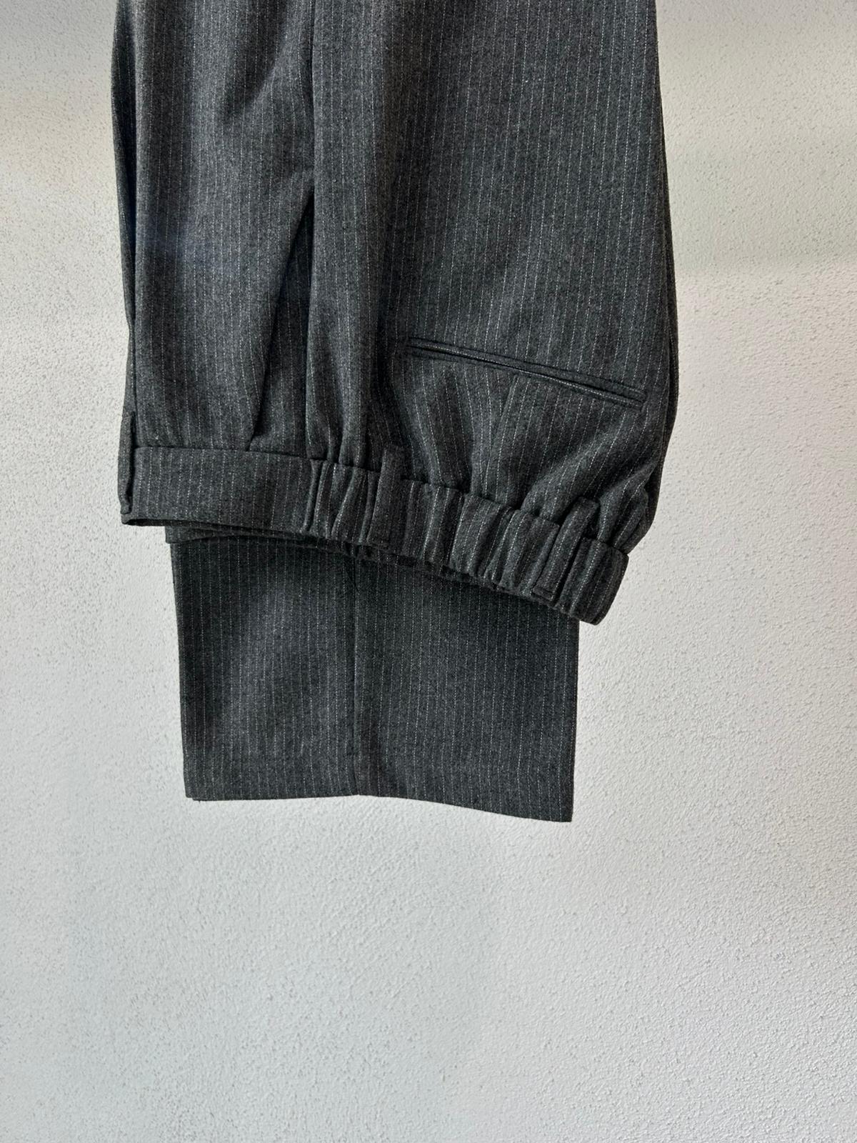 PANTALONE SOFT GESSATO IN MISTO LANA - 1534