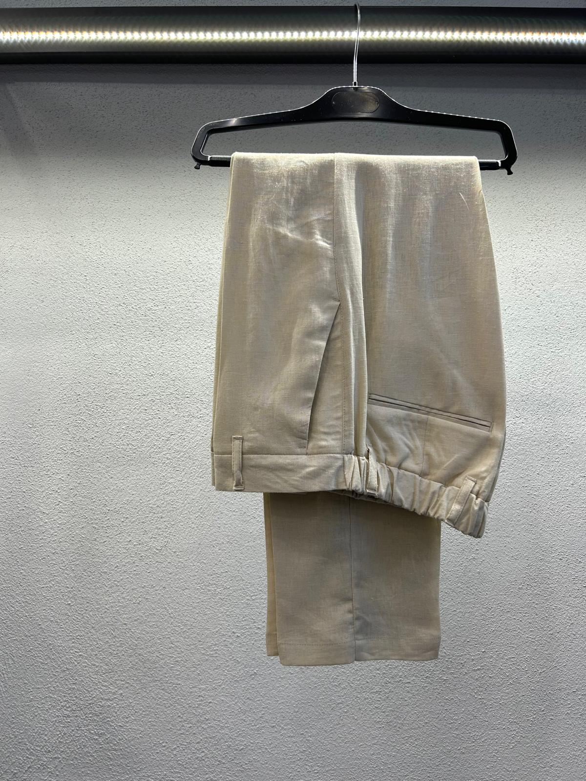 PANTALONE MAPPAMONDO IN MISTO LINO  - 1108