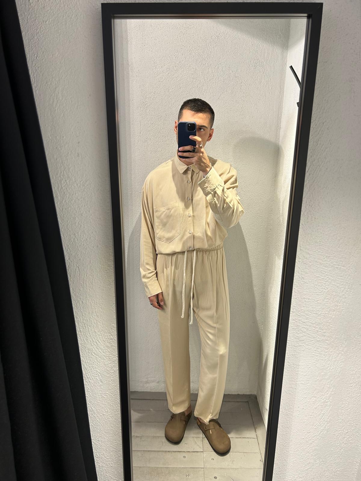 CAMICIA COMODA IN LINO E VISCOSA - 1159