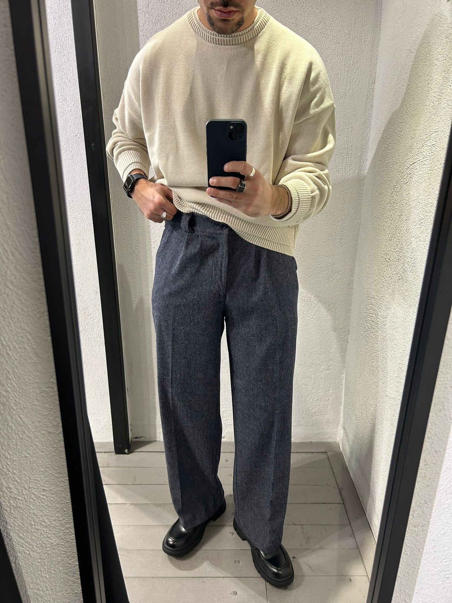 PANTALONE FLANNEL FONDO AMPIO - 1580