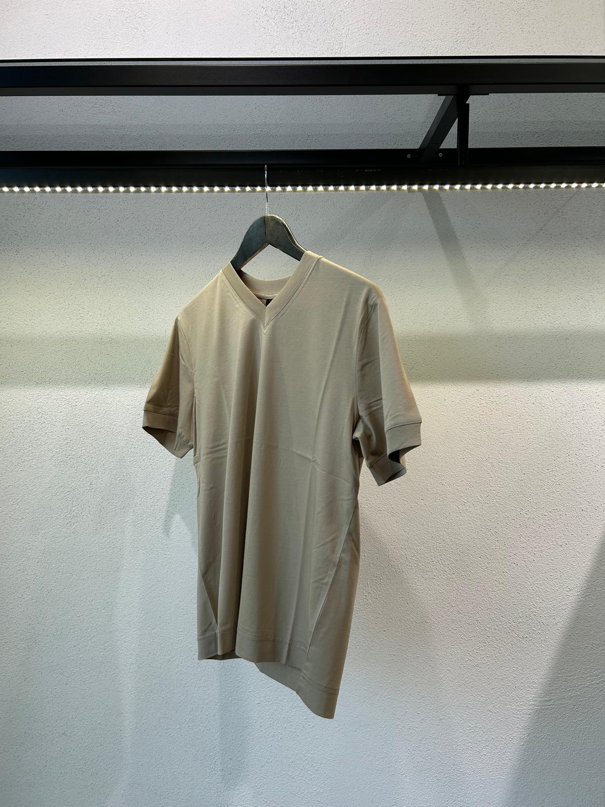 T SHIRT IN FILO DI SCOZIA SCOLLO A V - 1361