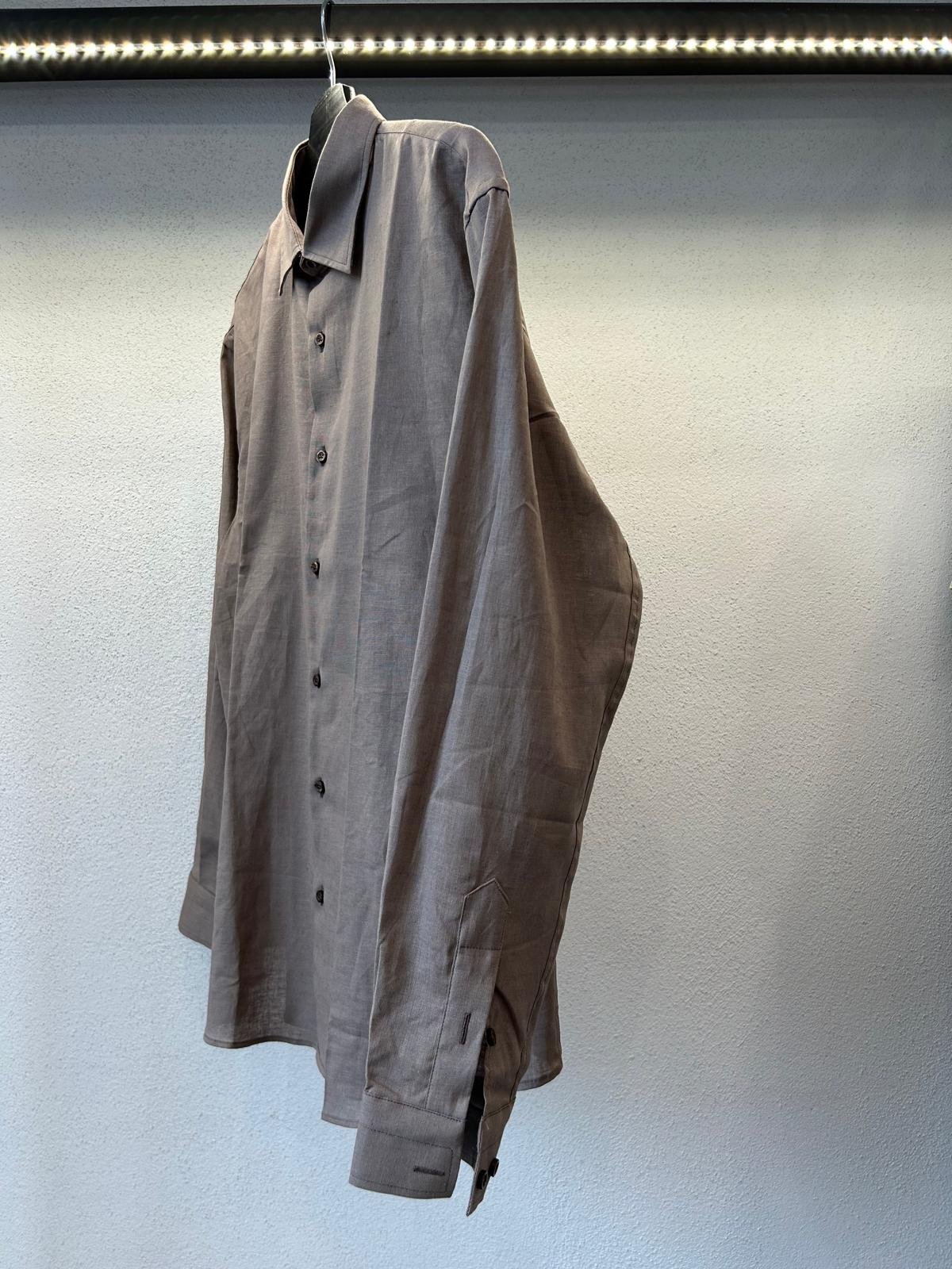 CAMICIA OVERSIZE IN LINO TINTA UNITA - 1151