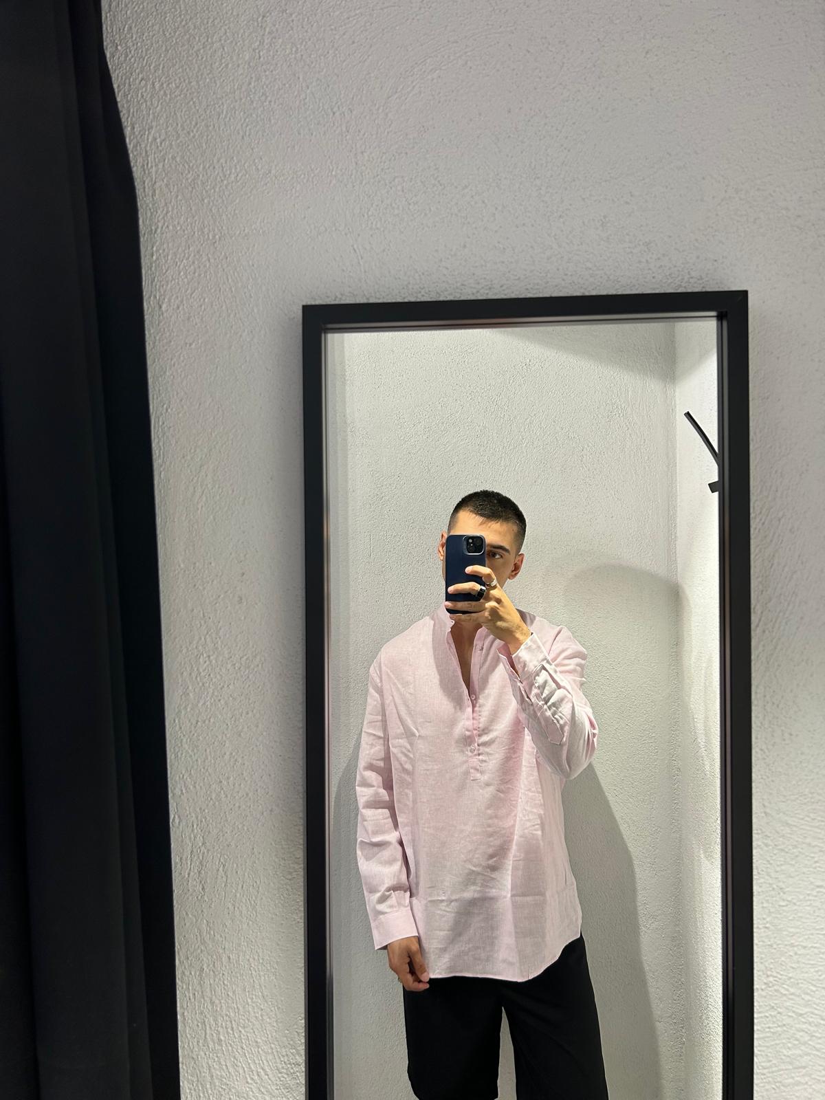 CAMICIA SERAFINO OVERSIZE FANTASIA RIGA SOTTILE - 1169