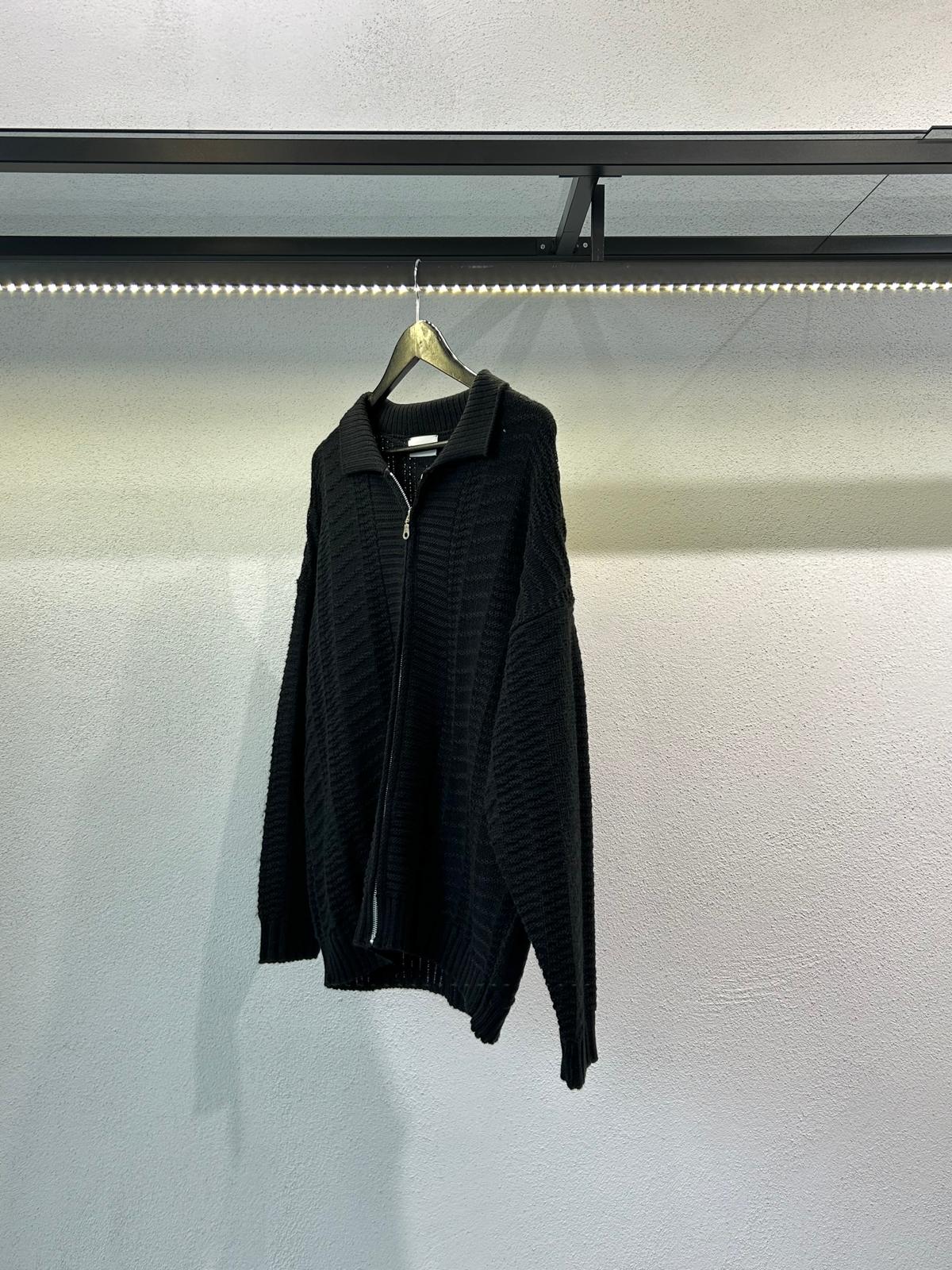 CARDIGAN POLO FULL ZIP CON TRAMA - 1554