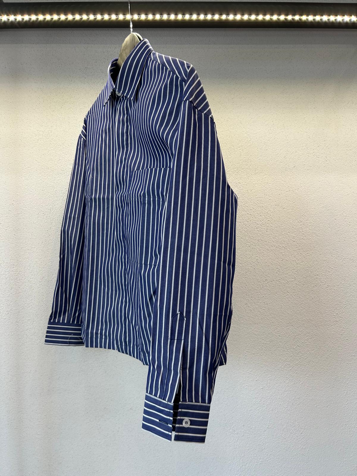CAMICIA CROPPED OVERSIZE RIGATA - 1083