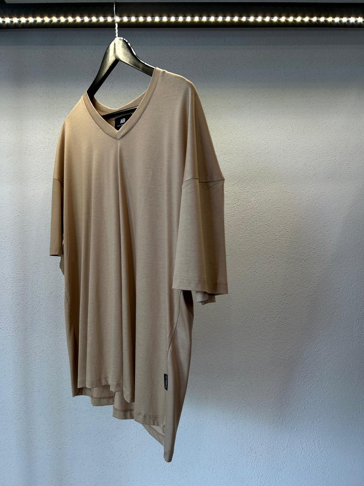 T SHIRT CROP SCOLLO A V IN FILO DI SCOZIA - 1162