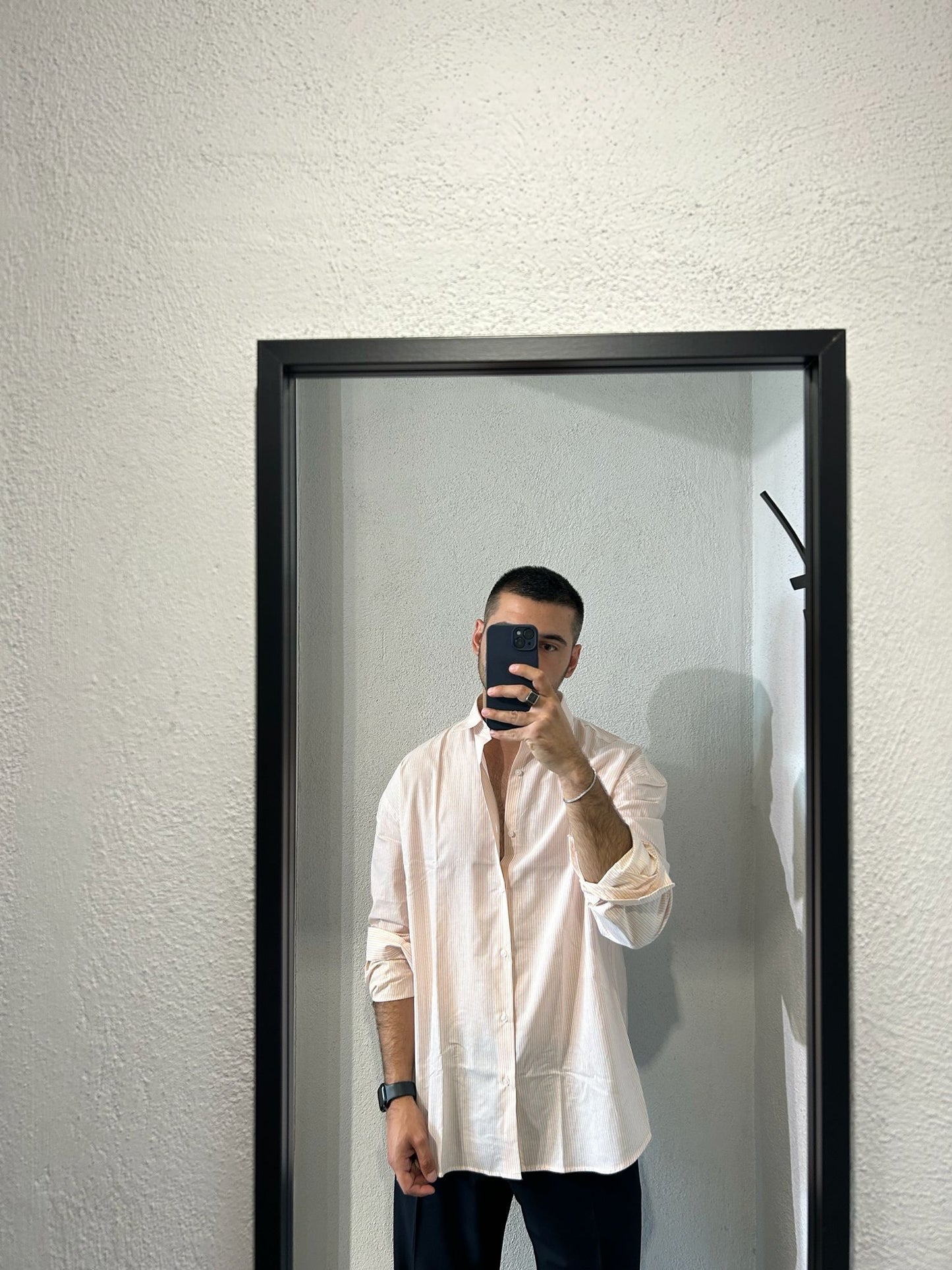 CAMICIA RIGA OVERSIZE IN MUSSOLA DI COTONE - 1638