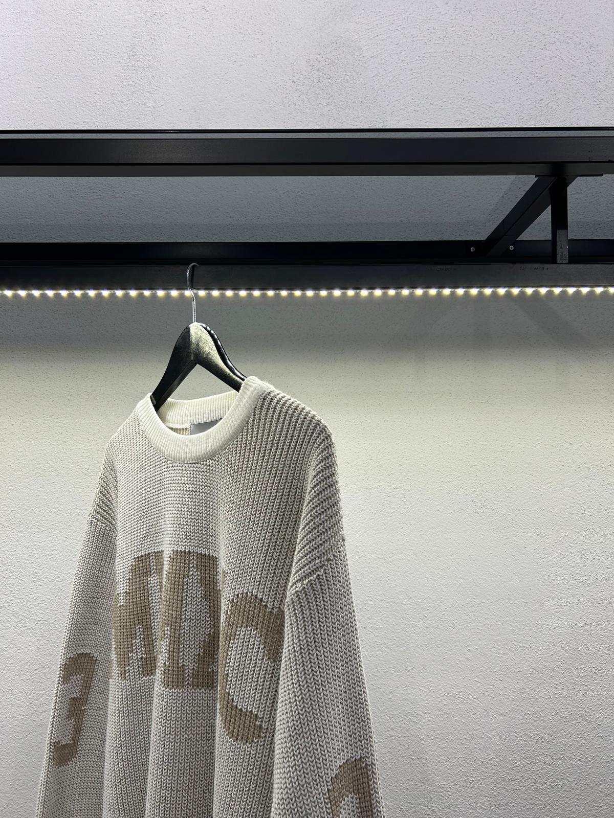 PULLOVER IN LANA CON STAMPA E ABRASIONI - 1254