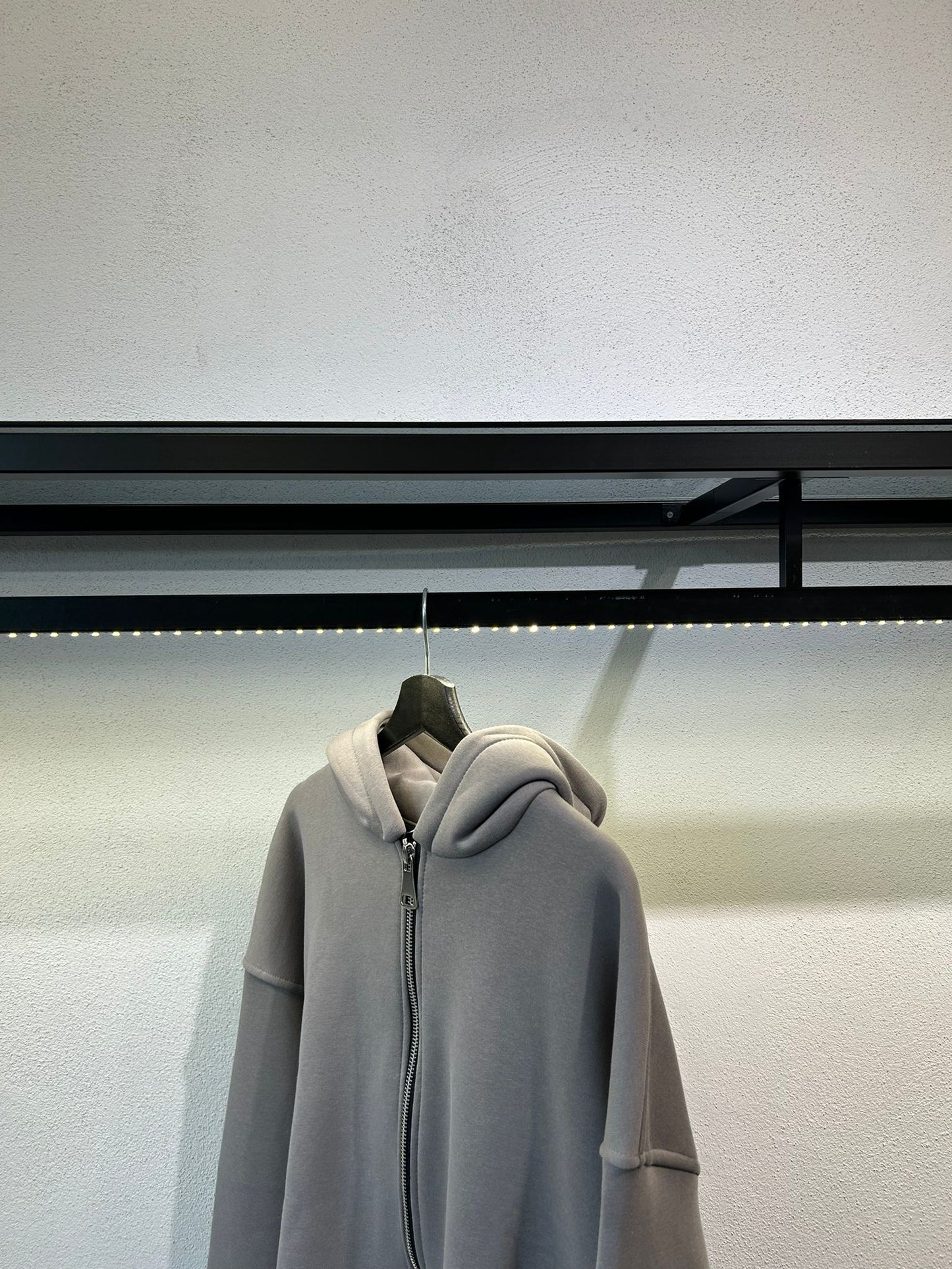 FELPA OVERSIZE CON ZIP E CAPPUCCIO - 1233