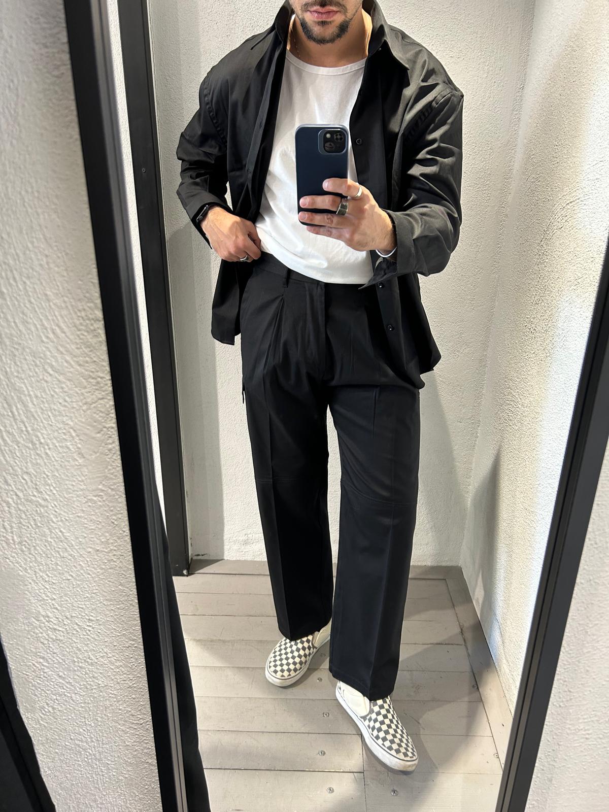 PANTALONE CARGO ROUND IN GABARDINA - 1356